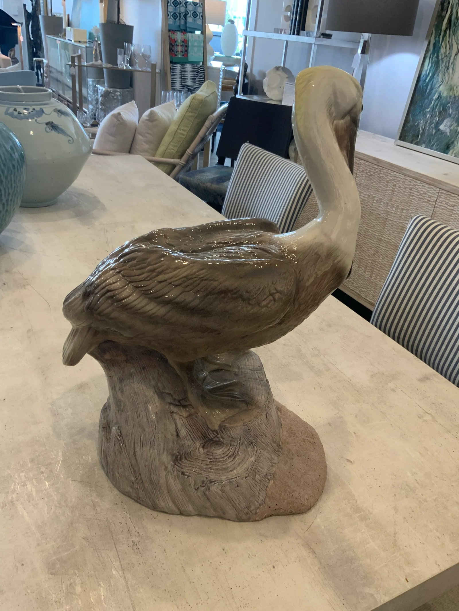 1970s Vintage Ceramic Pelican Statue by Townsend - 4