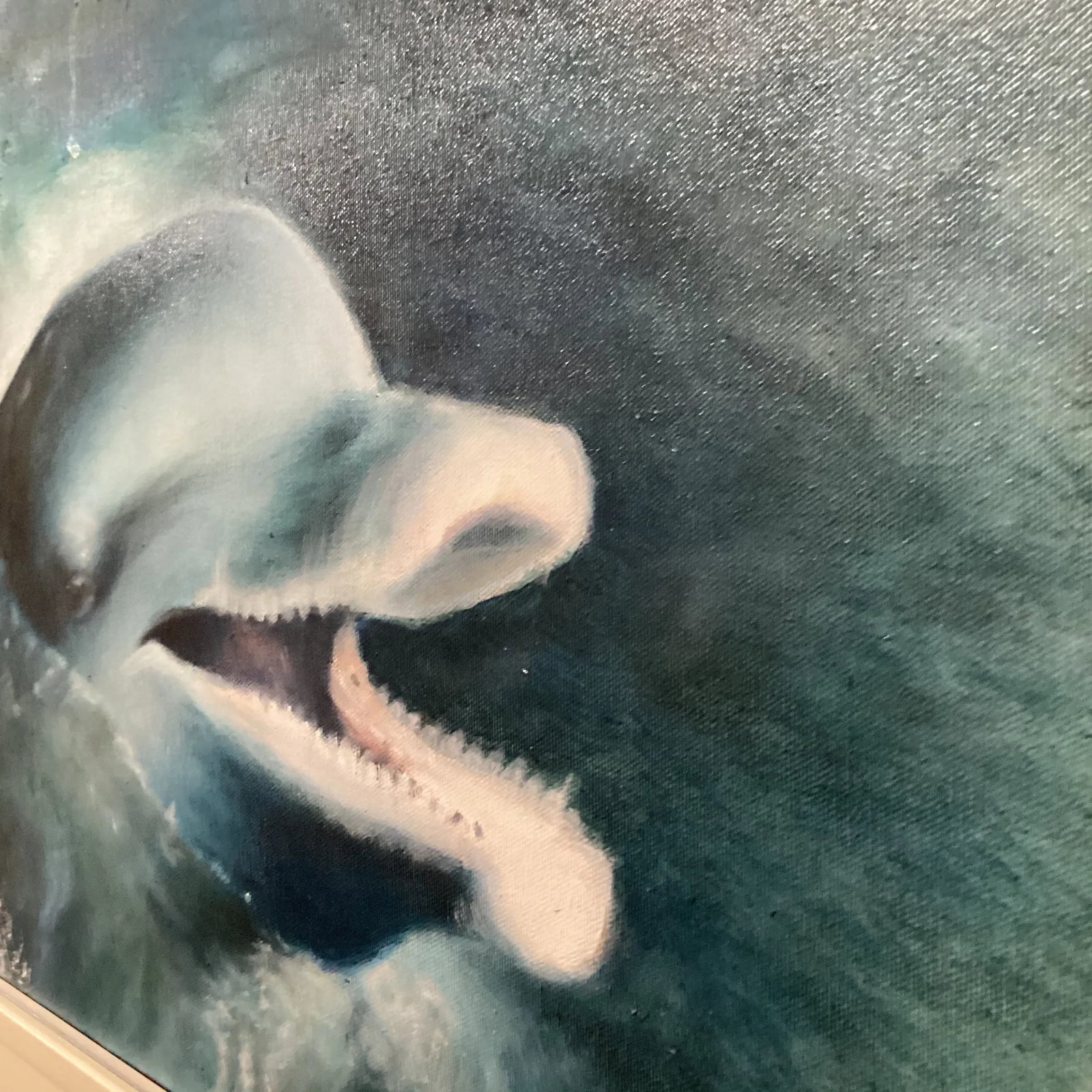 Late 20th Century Seascape "Dolphine'"an Original Oil Painting on Canvas With Artist Marks, Framed - 10