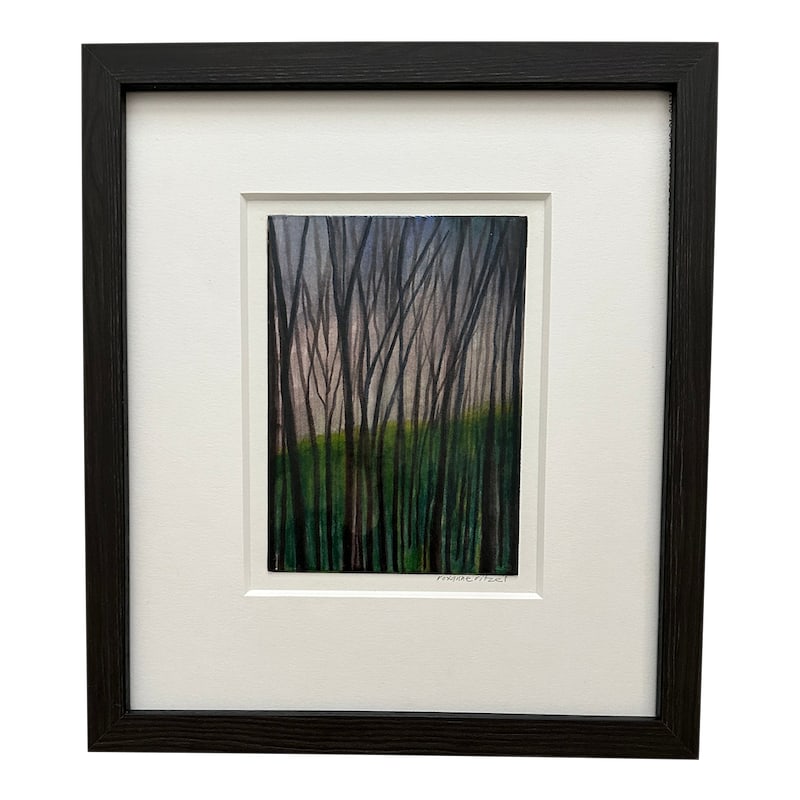 "Spring" Contemporary Painting, Framed: This is an original framed watercolor depicted each of the four seasons by Roxanne Ritzel . It is signed, matted and framed. Condition: Imperfections: No Imperfections Origin: United States Materials