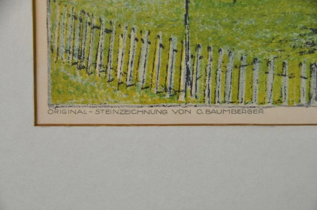 Original Color Lithograph of Painting by Swiss Artist Otto Baumberger - 2
