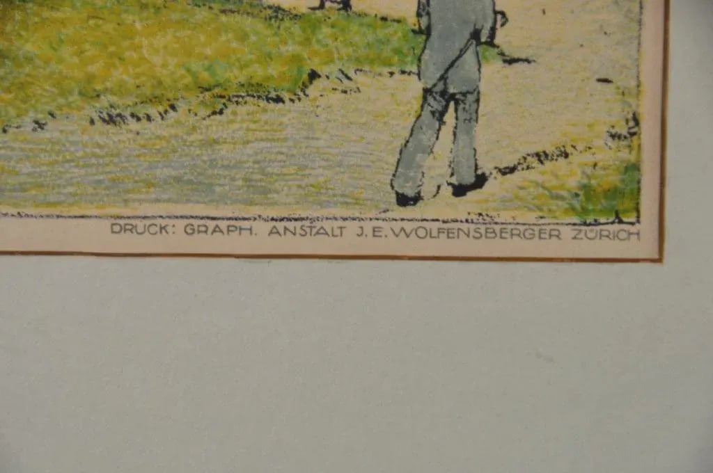 Original Color Lithograph of Painting by Swiss Artist Otto Baumberger - 3