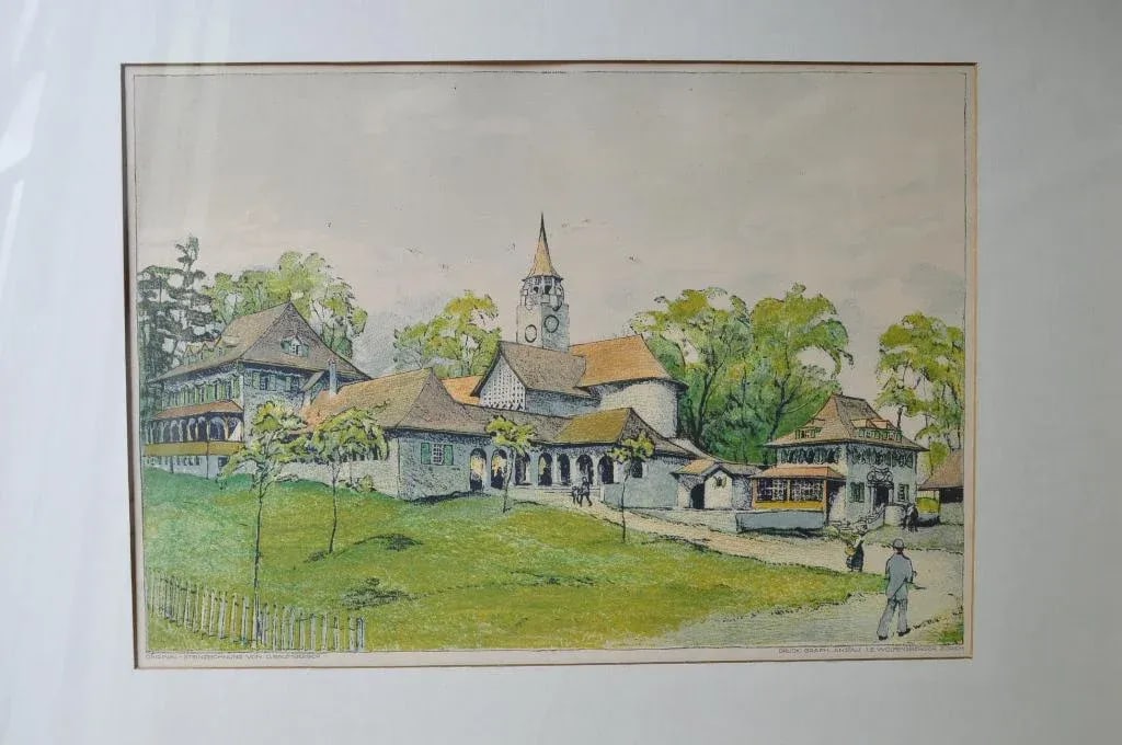 Original Color Lithograph of Painting by Swiss Artist Otto Baumberger - 5