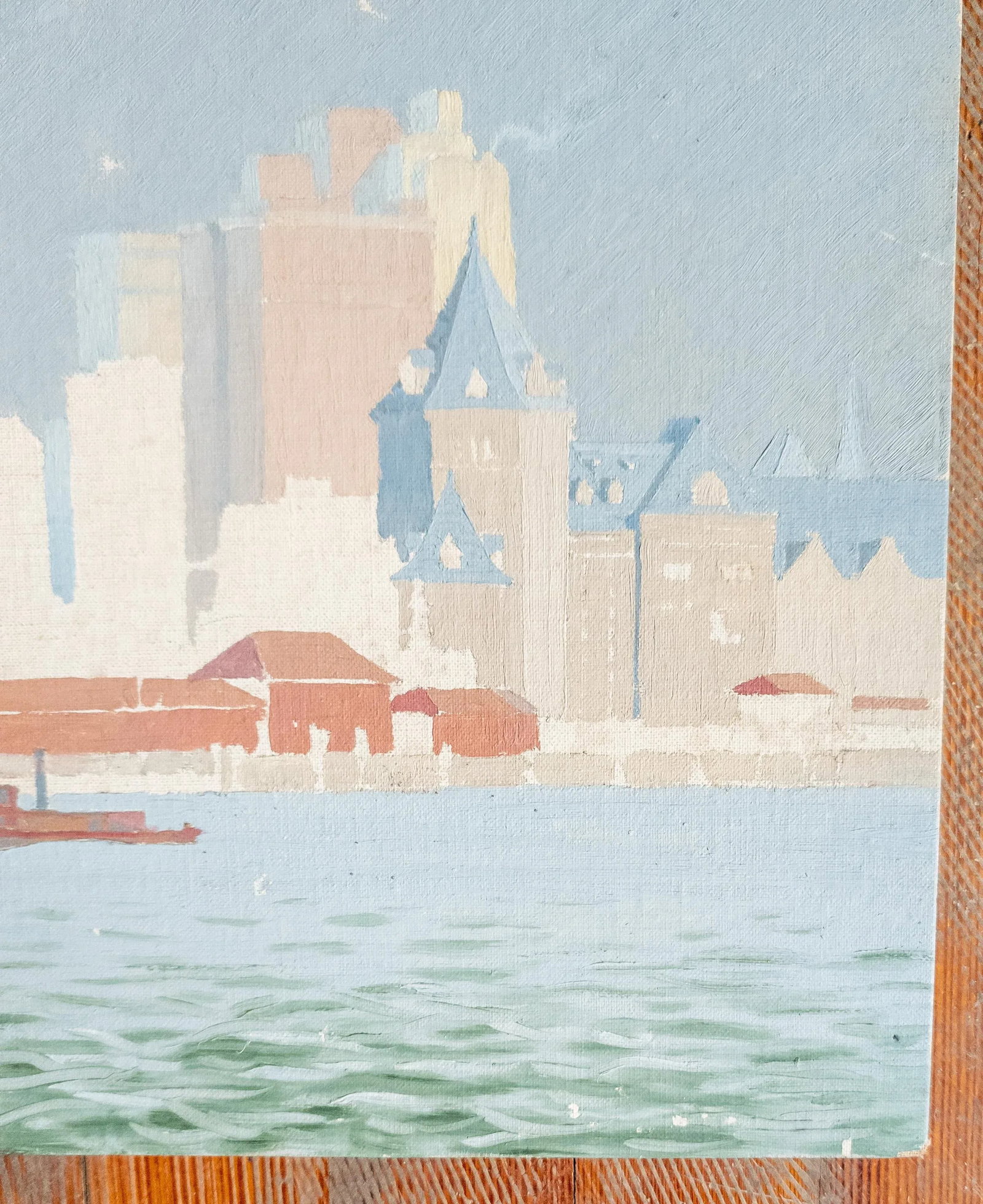Mid-Century Modern City Skyline Cityscape Acrylic Painting - 4