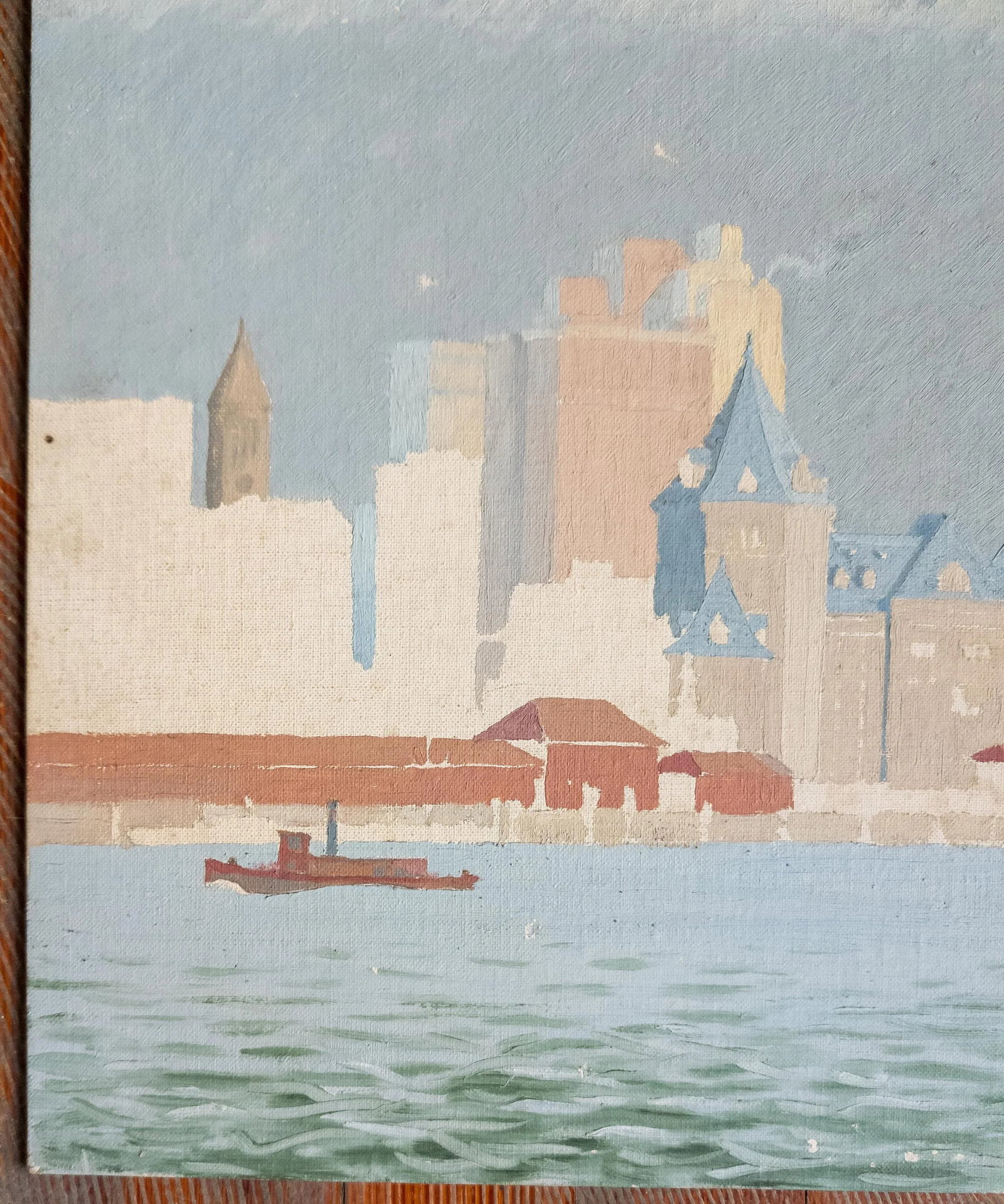 Mid-Century Modern City Skyline Cityscape Acrylic Painting - 5