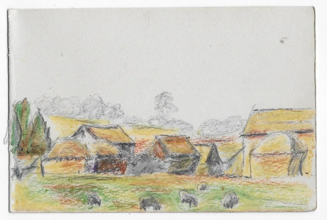 1945 Helen Smith English Countryside Landscape With Animals - 2