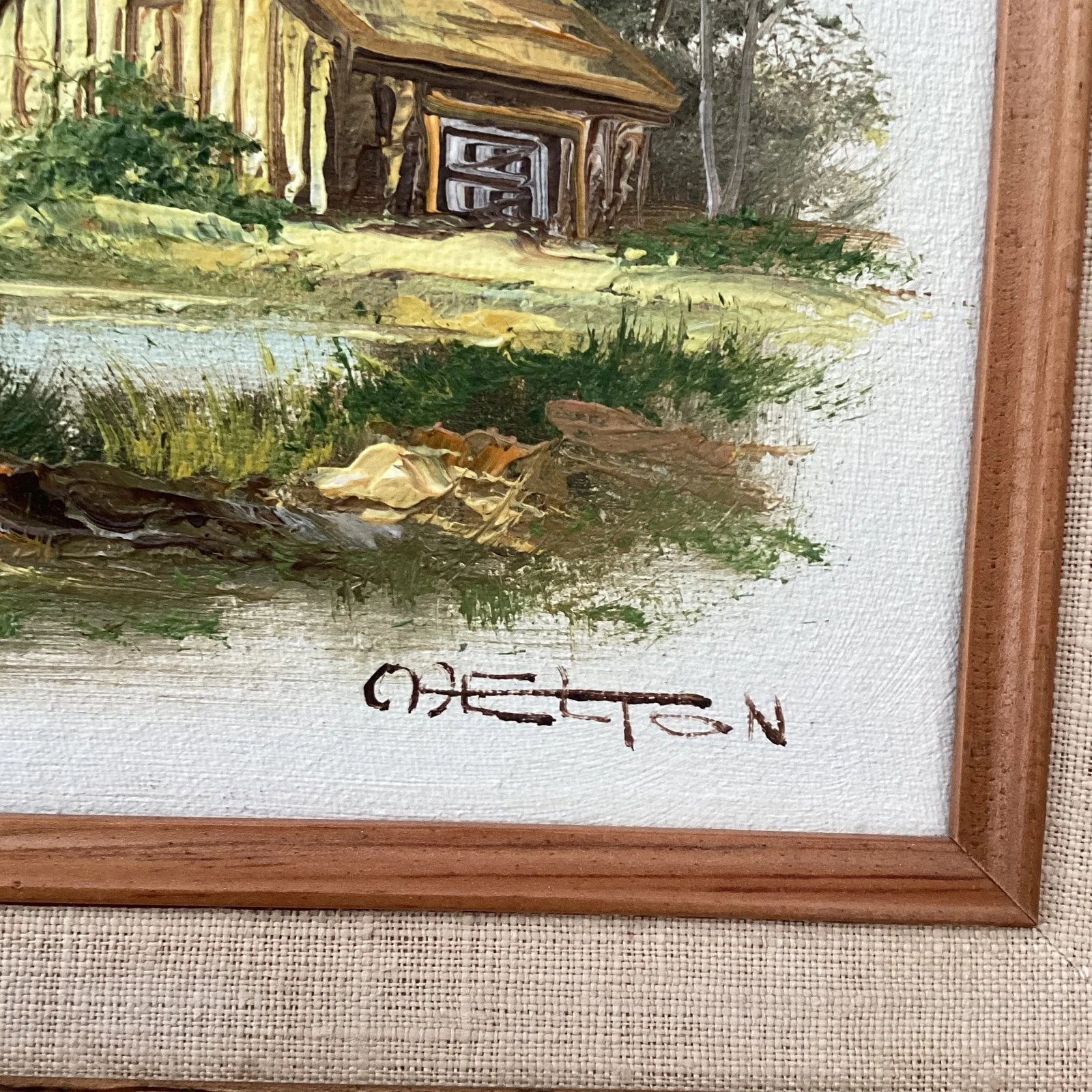Mid 20th Century Vintage Catherine Parker Melton Rural Landscape Oil Painting on Canvas, Framed - 10