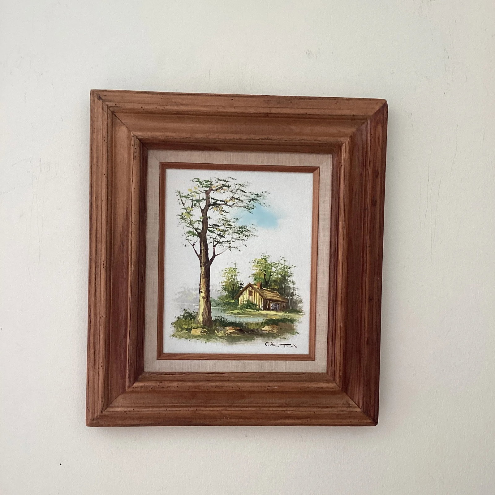 Mid 20th Century Vintage Catherine Parker Melton Rural Landscape Oil Painting on Canvas, Framed - 12