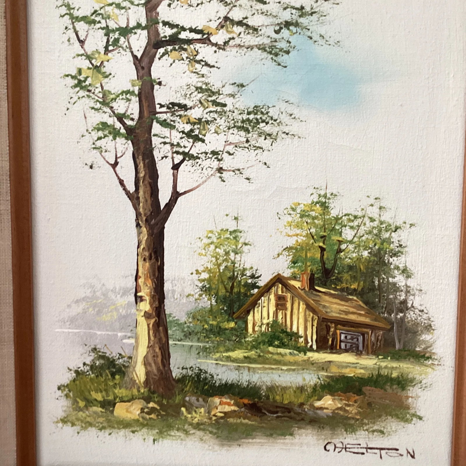 Mid 20th Century Vintage Catherine Parker Melton Rural Landscape Oil Painting on Canvas, Framed - 4