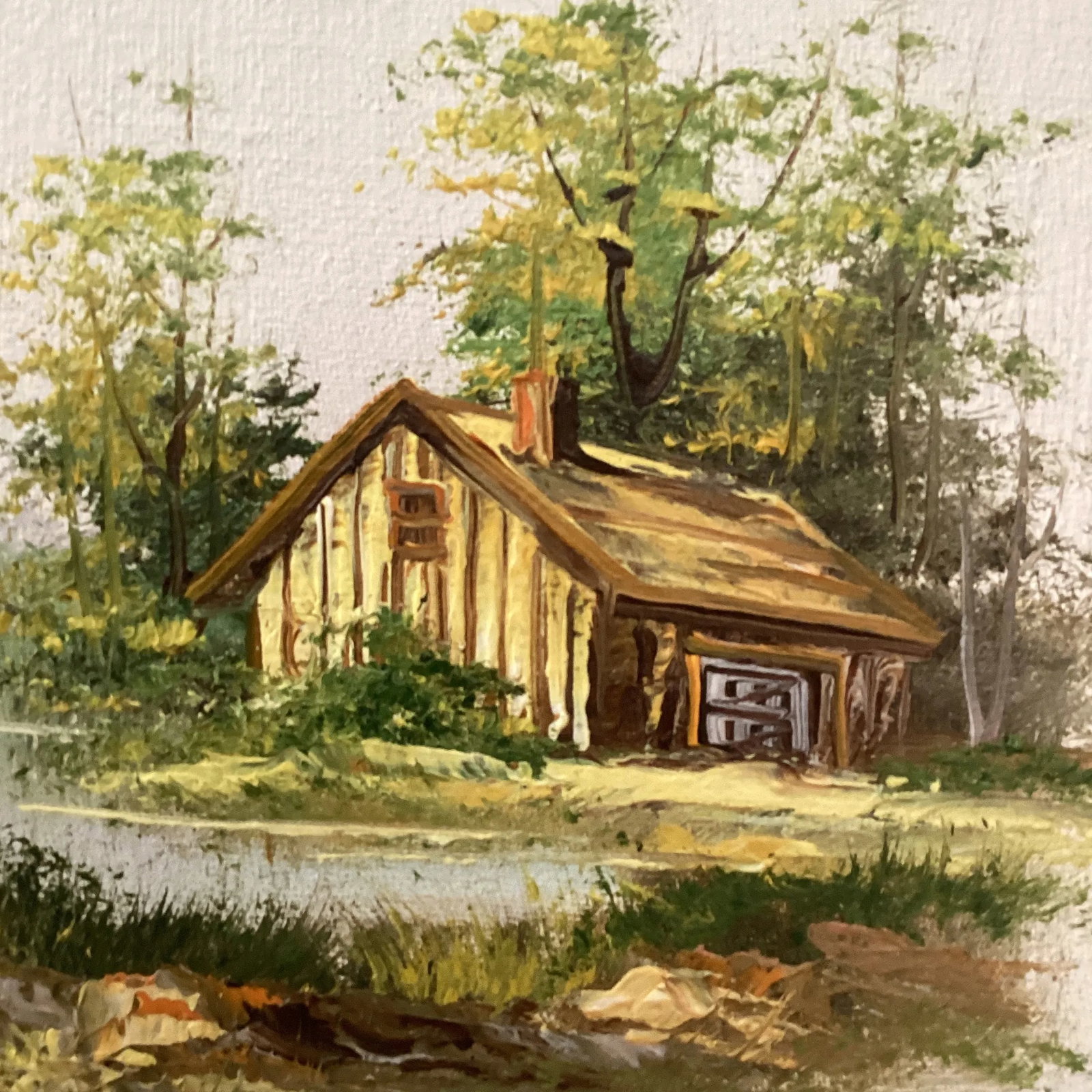 Mid 20th Century Vintage Catherine Parker Melton Rural Landscape Oil Painting on Canvas, Framed - 6