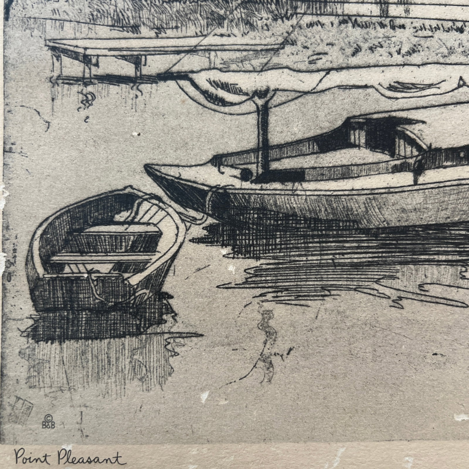 Early 20th Century Etching by Lionel Barrymore "Point Pleasant" - 5