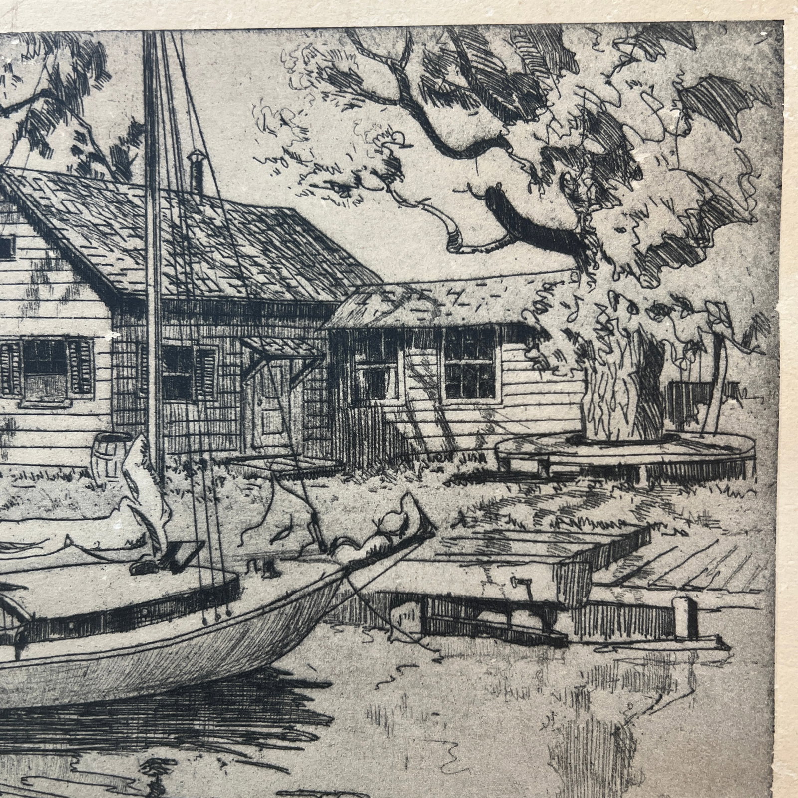 Early 20th Century Etching by Lionel Barrymore "Point Pleasant" - 7