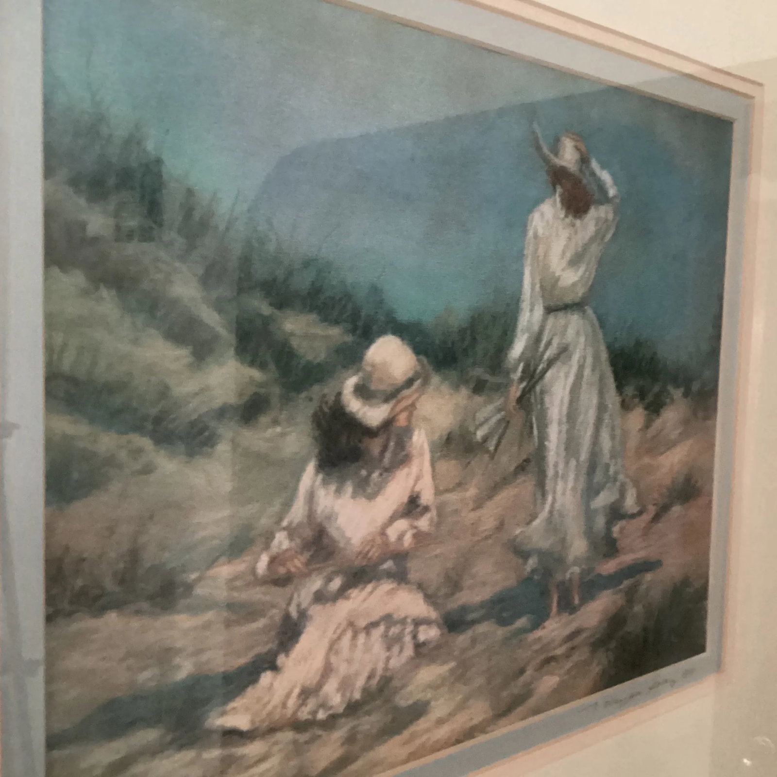Original Limited Edition Lithograph 5 / 20 " Katie Waiting " by Tina Mazzoni Solarz Framed Signed - 3