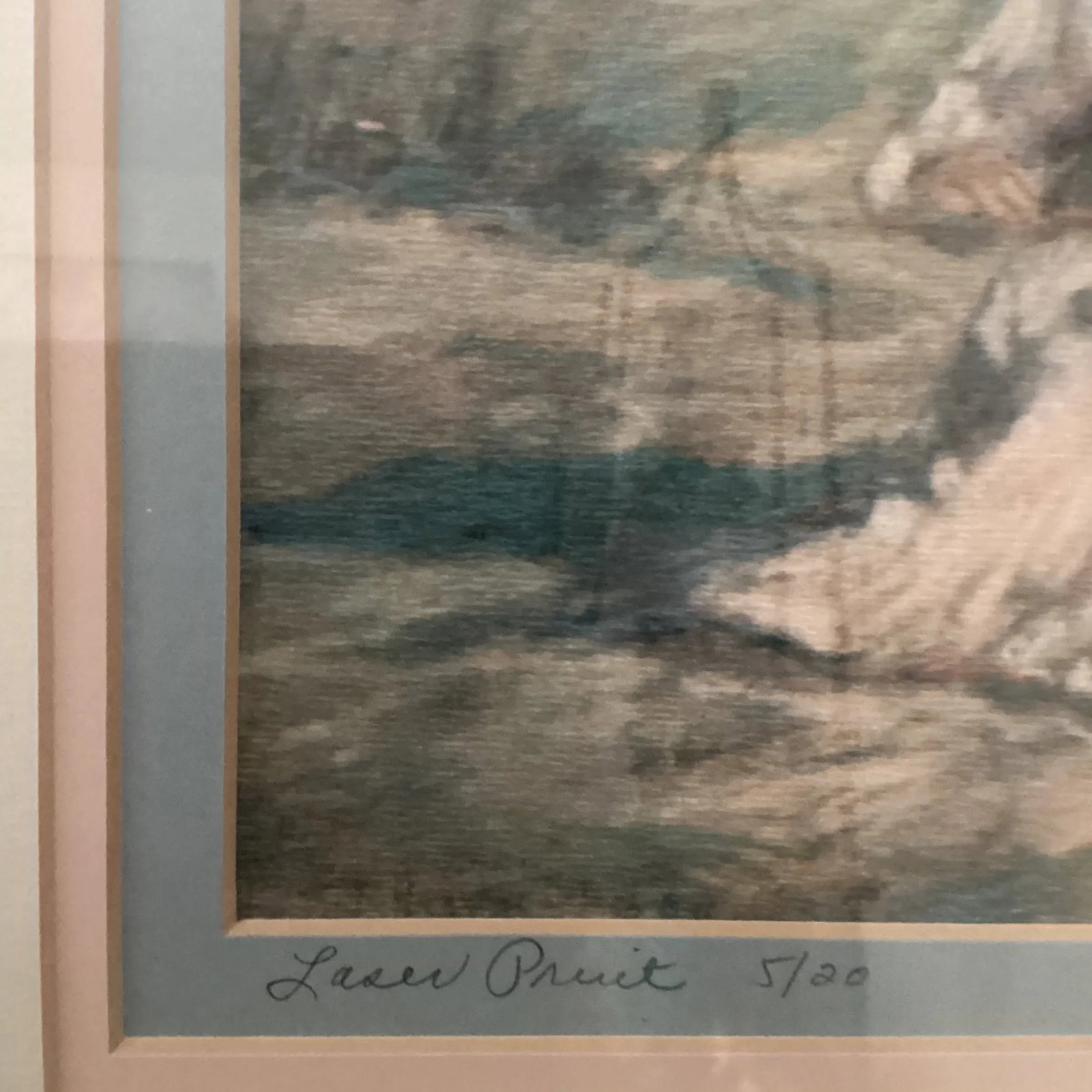 Original Limited Edition Lithograph 5 / 20 " Katie Waiting " by Tina Mazzoni Solarz Framed Signed - 7
