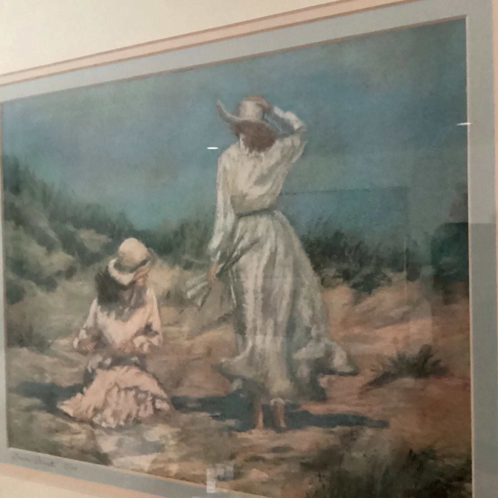 Original Limited Edition Lithograph 5 / 20 " Katie Waiting " by Tina Mazzoni Solarz Framed Signed - 9