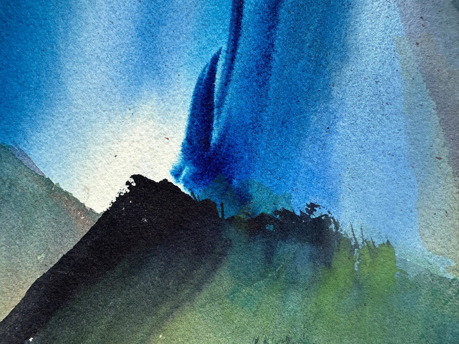 1960s Strong Cliff Original Watercolor Painting - 4