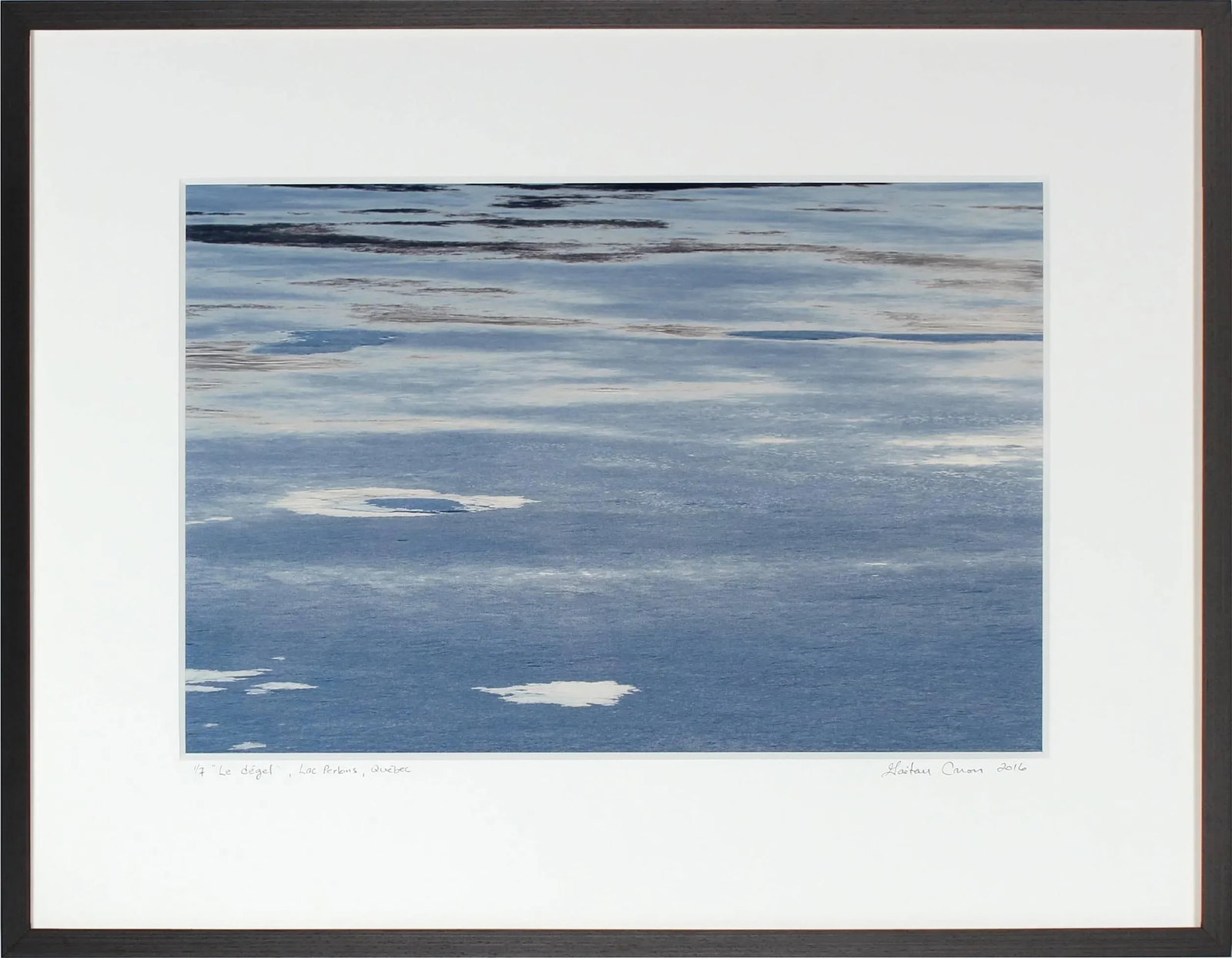 Gaetan Caron "Le Degel" (Thawing), Ice Melting on Lake, Abstract (Framed) 2016 - 3