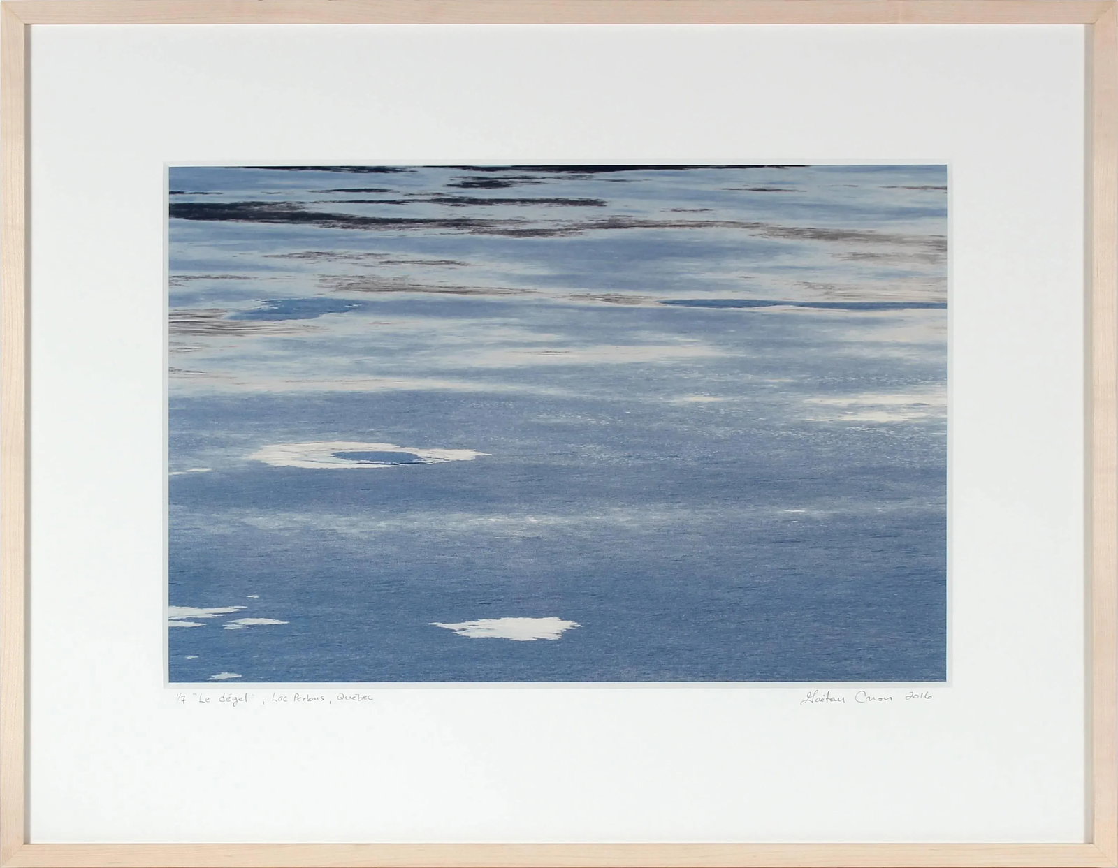Gaetan Caron "Le Degel" (Thawing), Ice Melting on Lake, Abstract (Framed) 2016 - 4