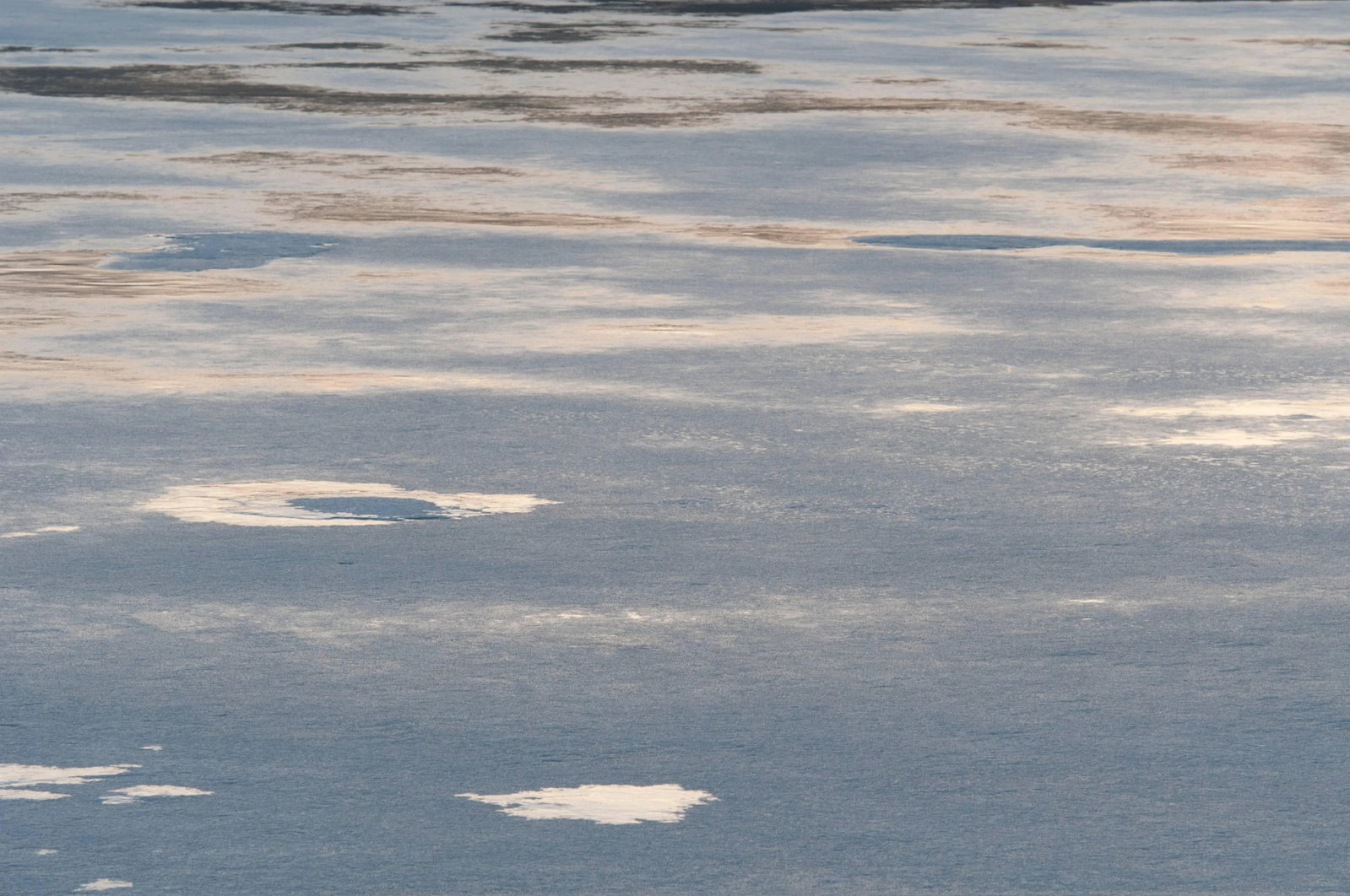 Gaetan Caron "Le Degel" (Thawing), Ice Melting on Lake, Abstract (Framed) 2016 - 5