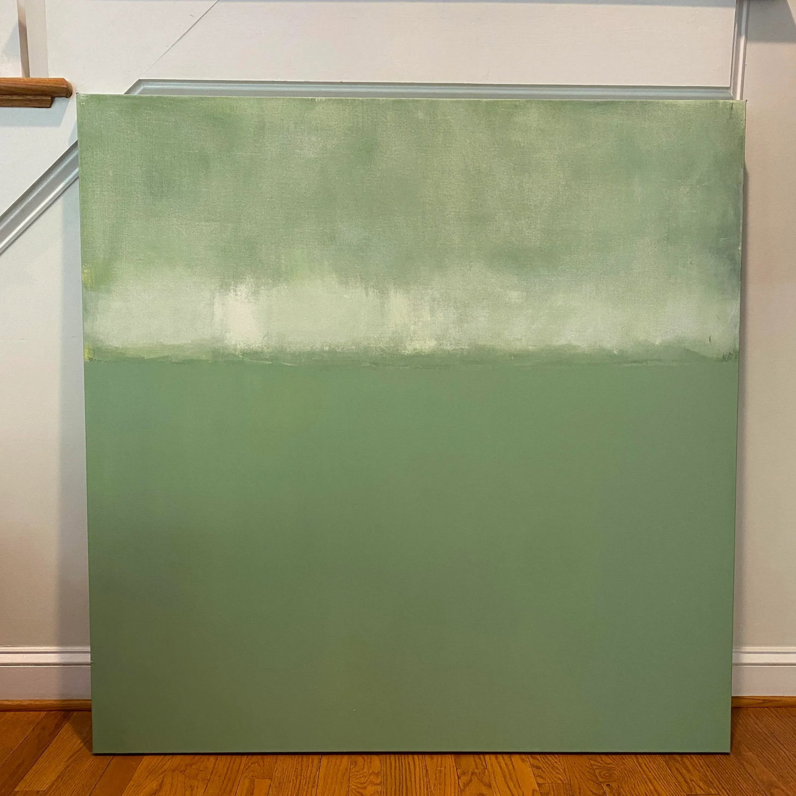 Sarah Trundle, Contemporary Abstract Landscape Painting, "Horizon in Greens" - 3