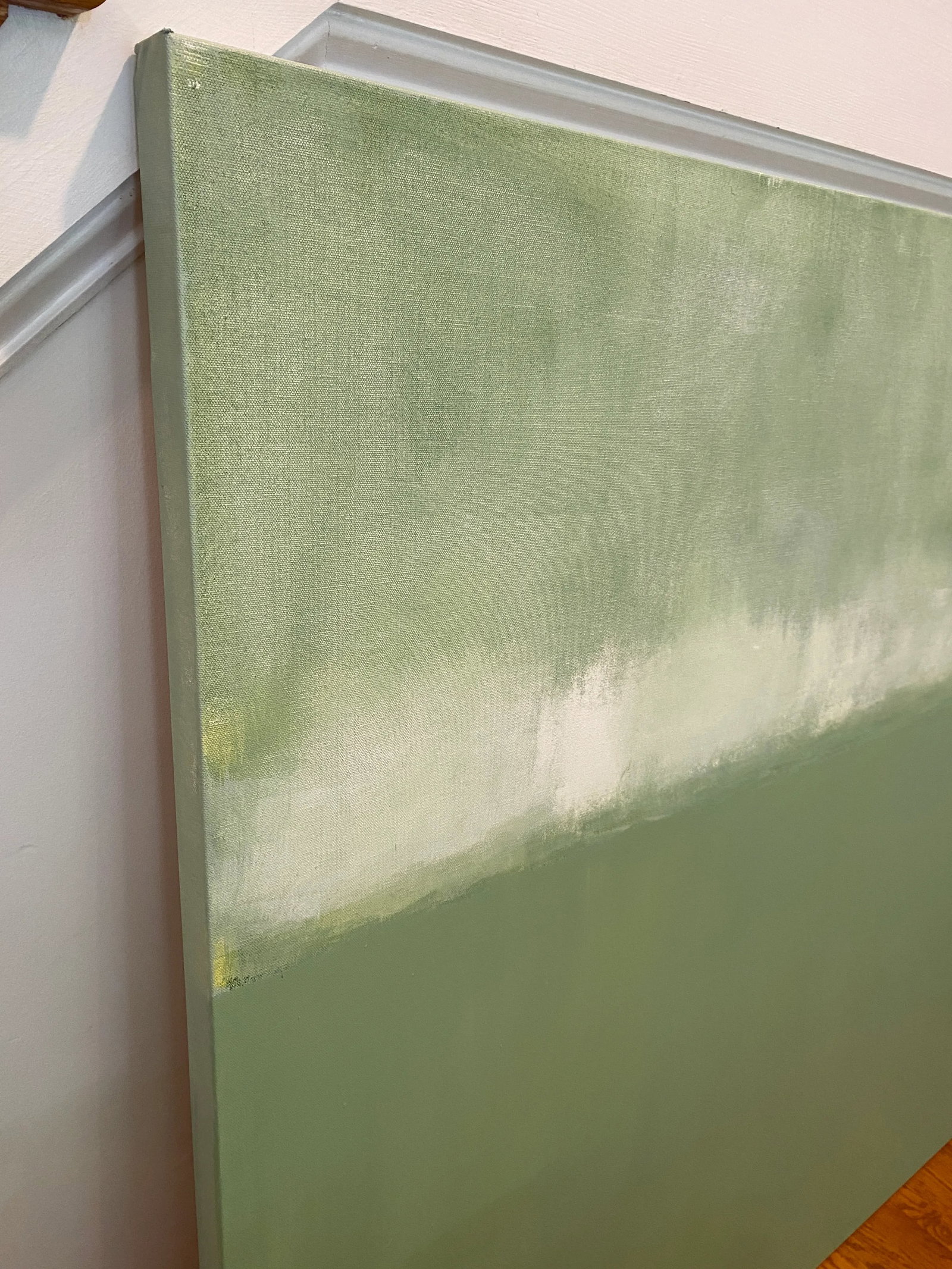 Sarah Trundle, Contemporary Abstract Landscape Painting, "Horizon in Greens" - 5