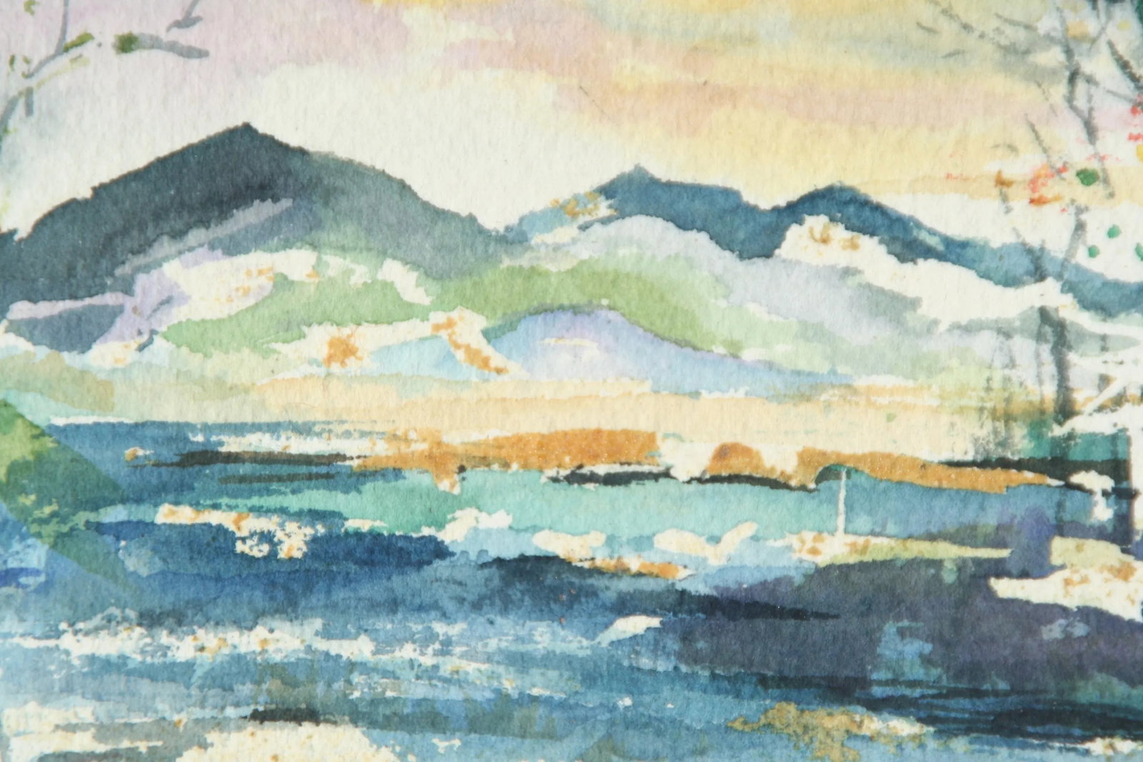 1960s Watercolor Painting Landscape by C. Brittain - 2
