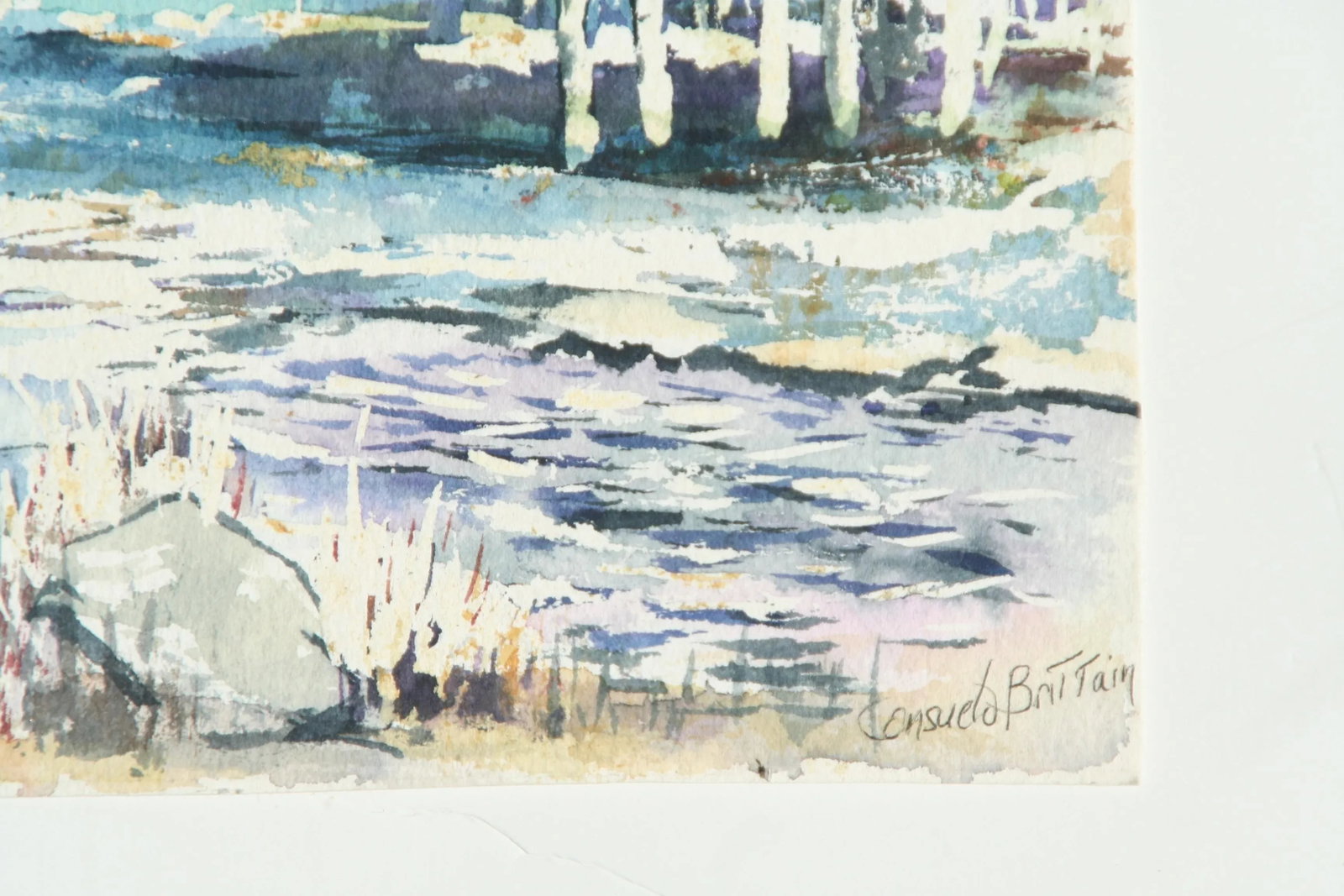 1960s Watercolor Painting Landscape by C. Brittain - 3