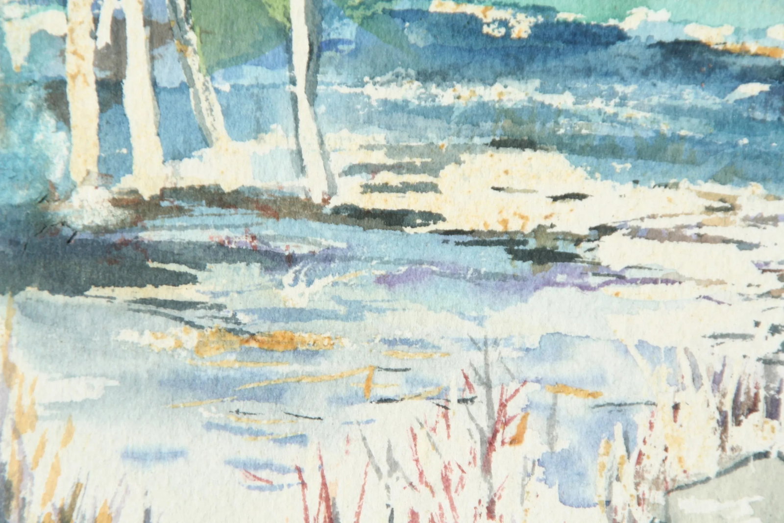 1960s Watercolor Painting Landscape by C. Brittain - 4