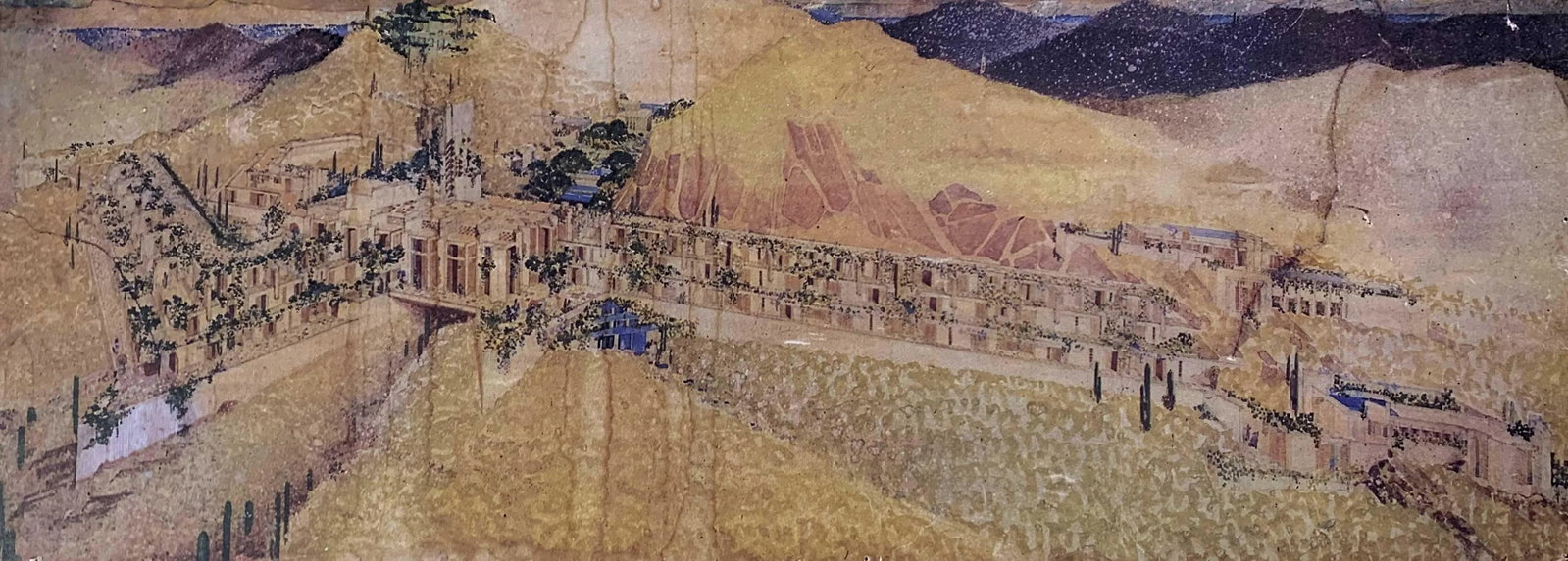 Frank Lloyd Wright Lithograph Limited Ed. Winter Resort Chandler, Az W/Frame - 5