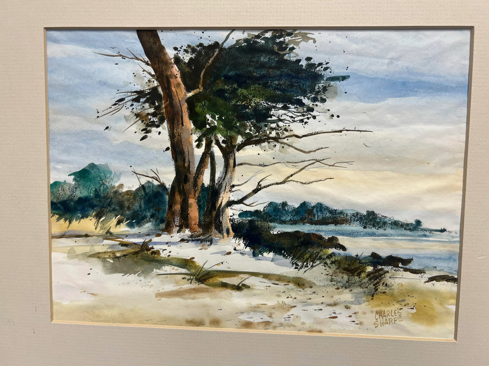 1980s Original Charles Sharpe Watercolor Painting, Framed - 2