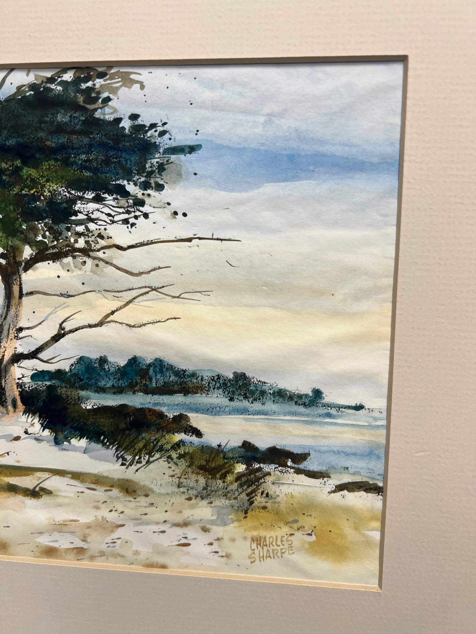 1980s Original Charles Sharpe Watercolor Painting, Framed - 3