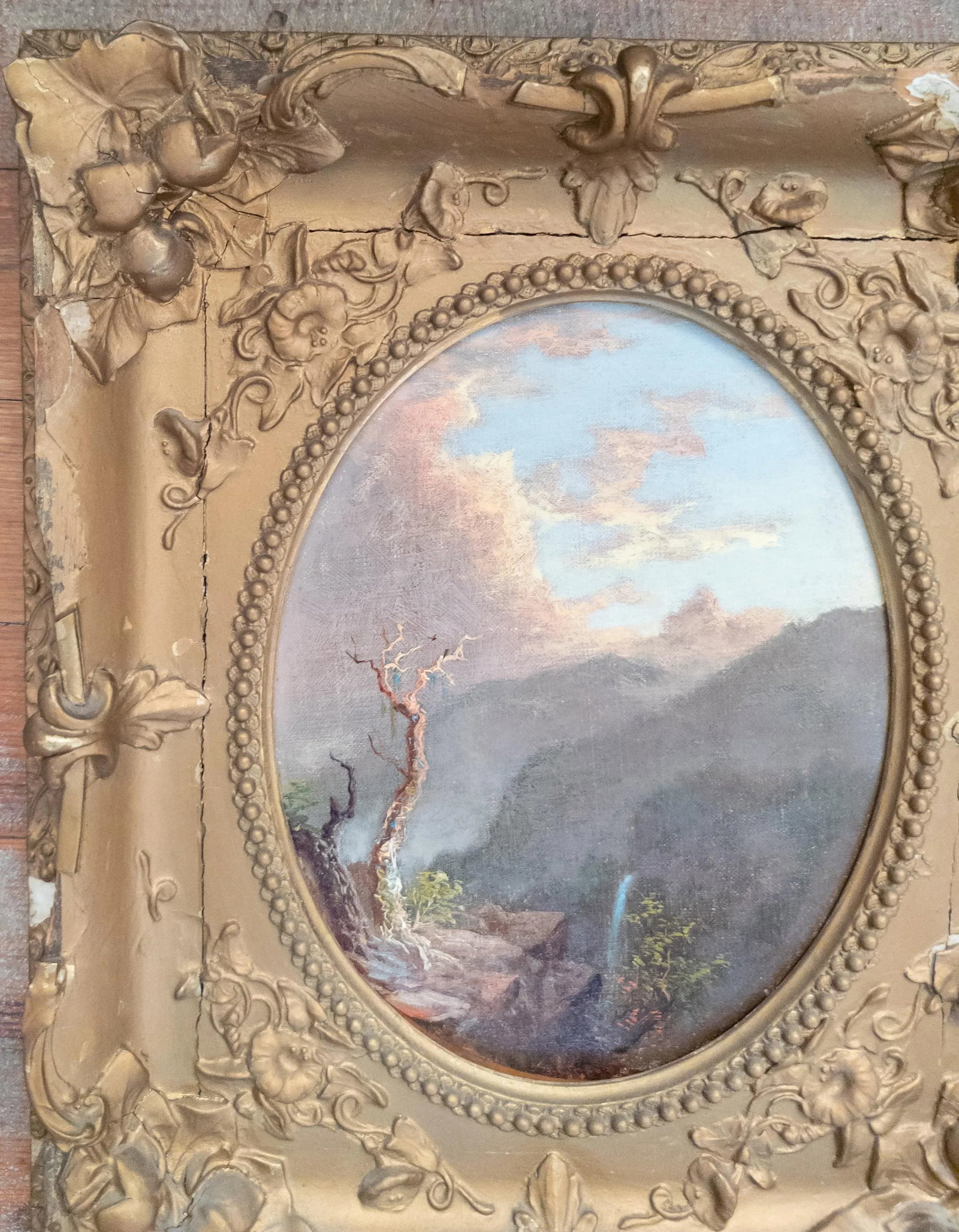 19th Century American Hudson River School Landscape Painting, Unsigned - 3