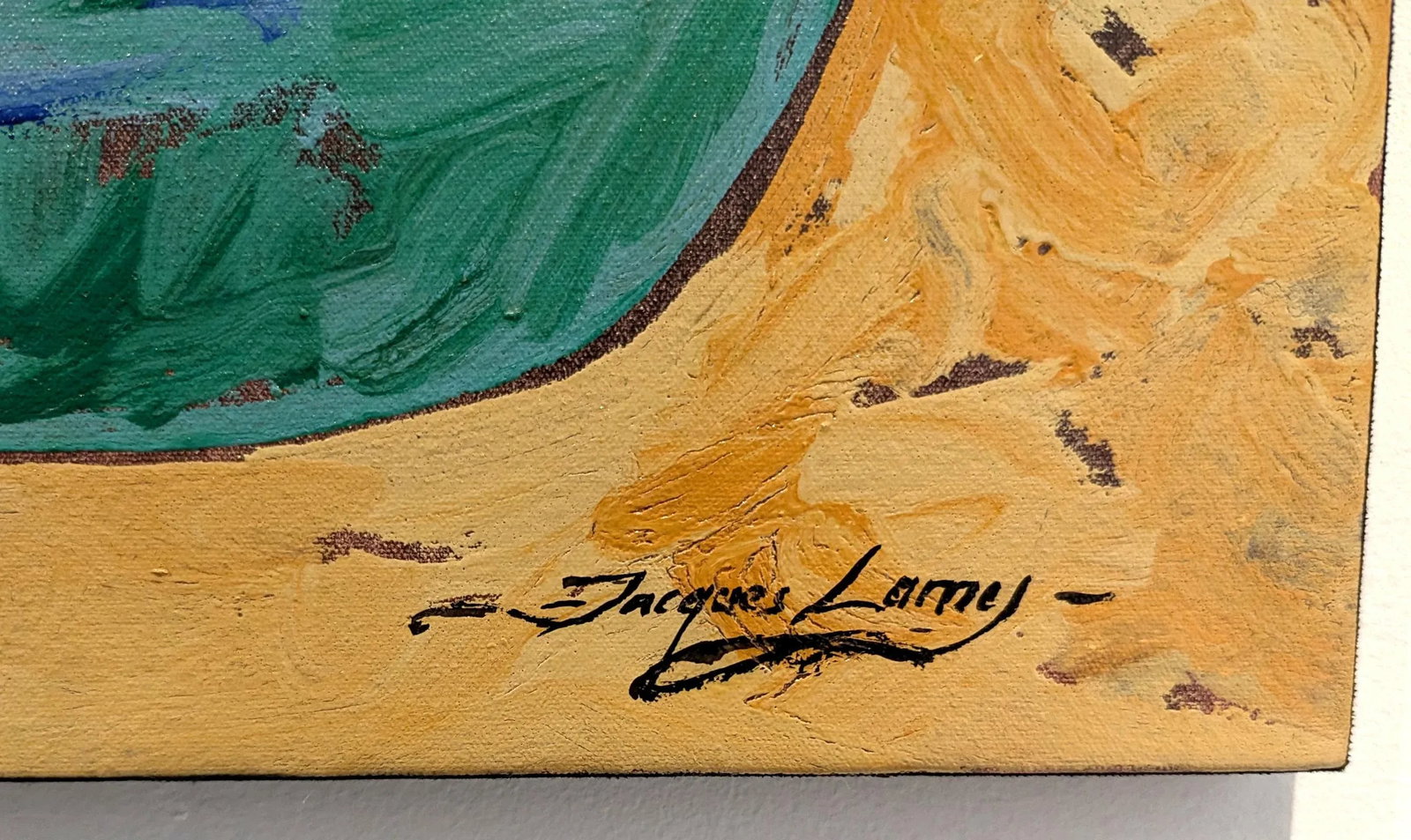 Bright Desert Landscape Titled "The Oasis" by Jacques Lamy - 3