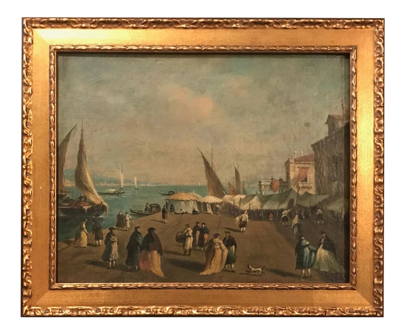 18th Century Giacomo Guardi Old Master Painting of Venetian Lagoon: GIACOMO GUARDI 18th Century Old Master Painting of Venetian Lagoon. Provenance. Old master painting in oil on canvas by the artist Giacomo Guardi (1764-1835). This is a particularly fine work by