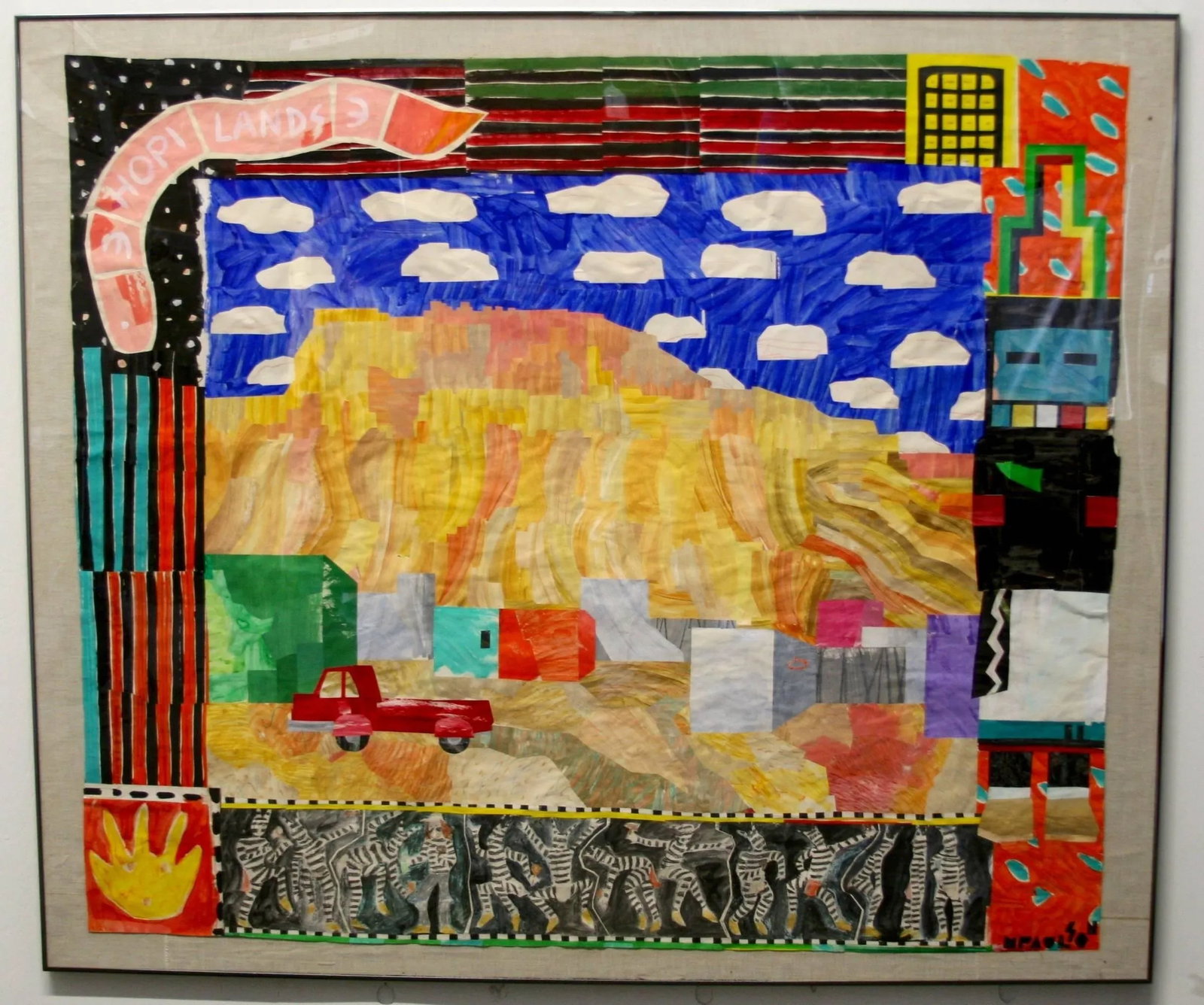 "Untitled" by Michael Paulson, 1980s Collage, Framed - 2
