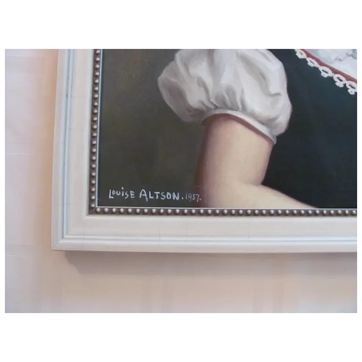 Pair of Vintage American Oil on Canvas Paintings Louise Altson Dated 1950's - 3