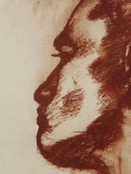 1970s Figurative Chalk Study Drawing by Richard Frey, Framed - 3