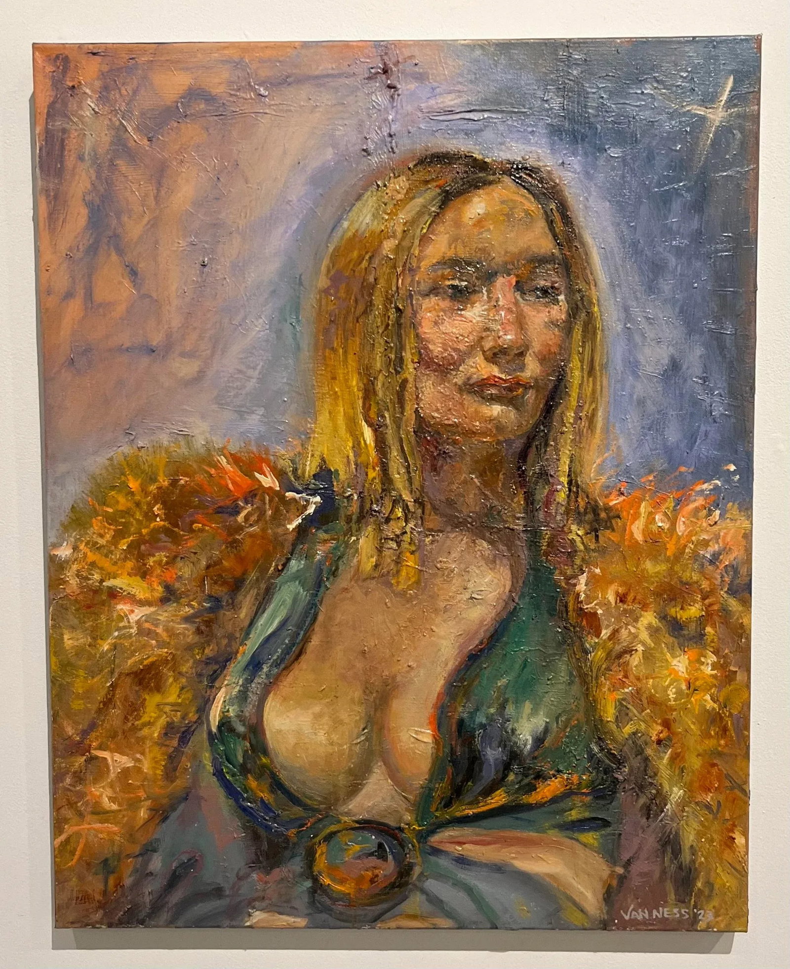 Portrait of a Woman, Contemporary Oil Paintings, Unique Art, by Van Ness - 2