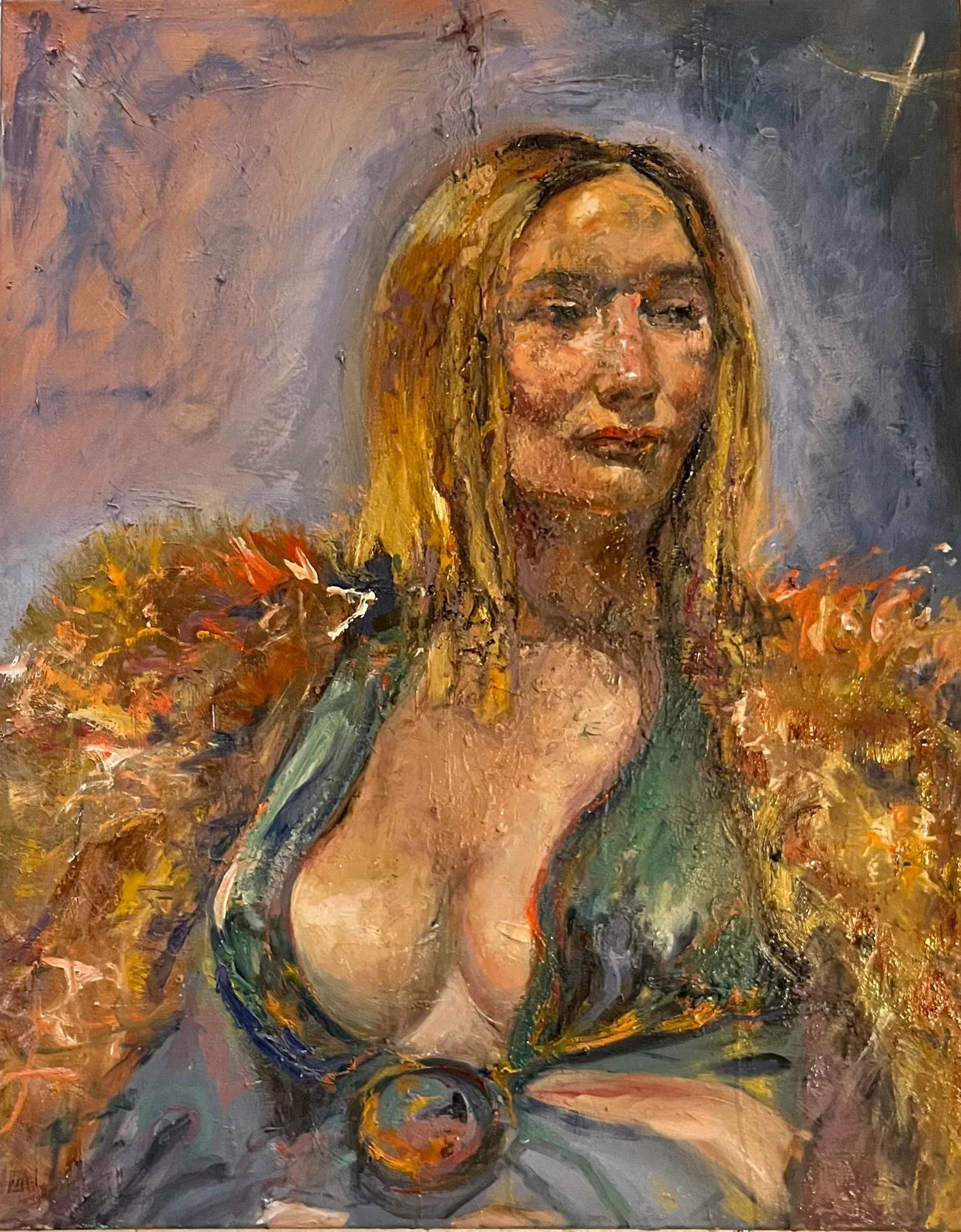 Portrait of a Woman, Contemporary Oil Paintings, Unique Art, by Van Ness - 3