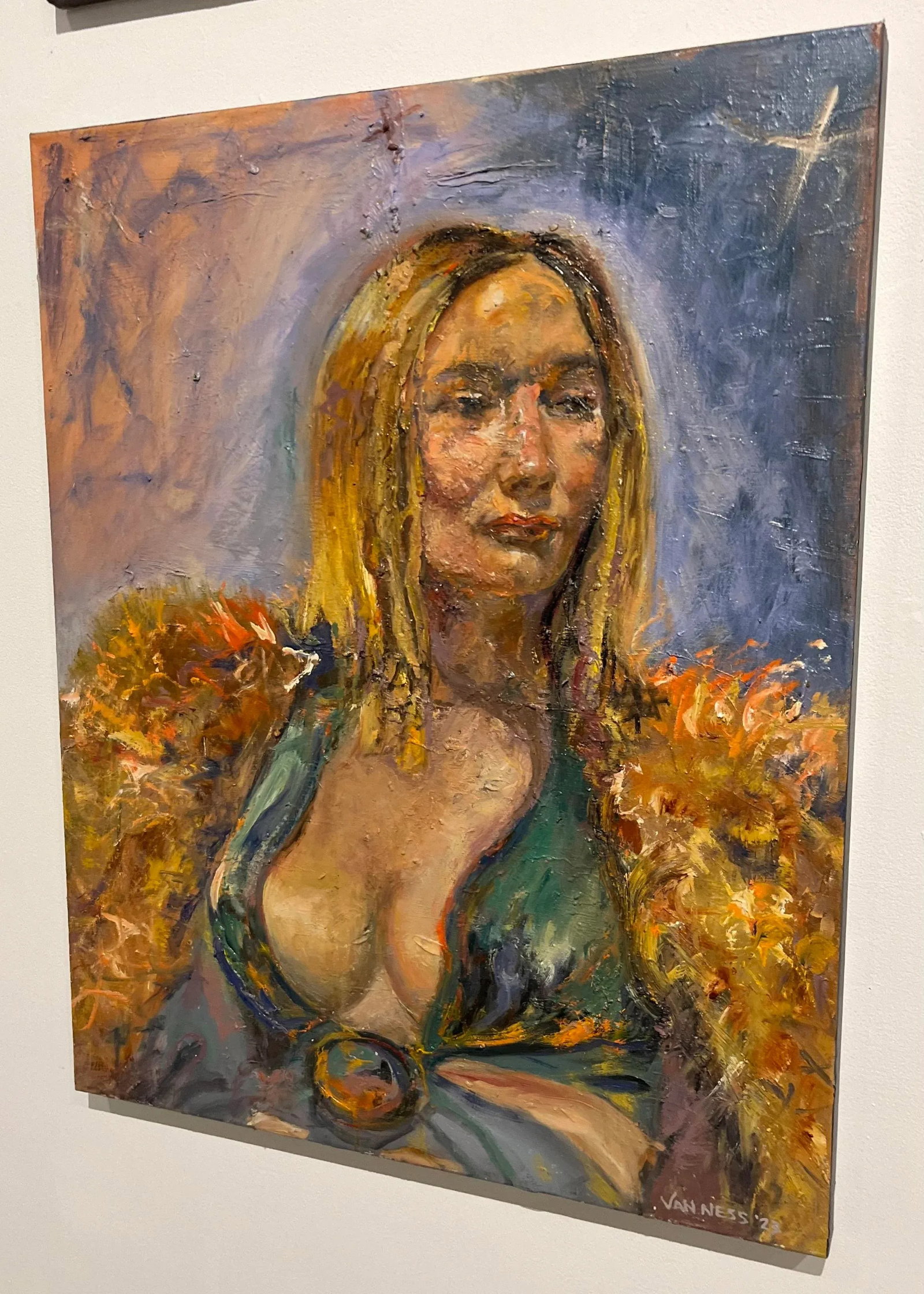 Portrait of a Woman, Contemporary Oil Paintings, Unique Art, by Van Ness - 4