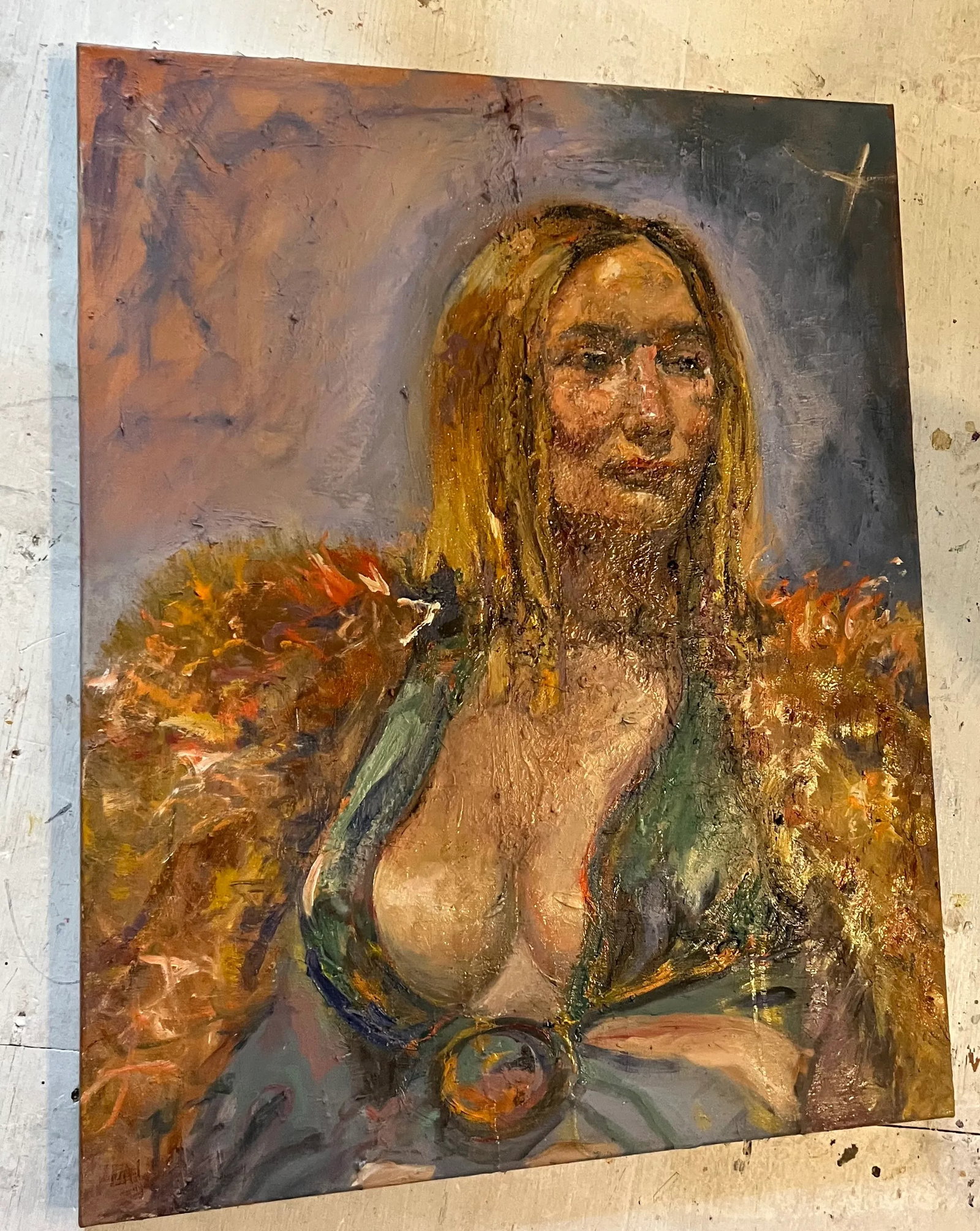 Portrait of a Woman, Contemporary Oil Paintings, Unique Art, by Van Ness - 6
