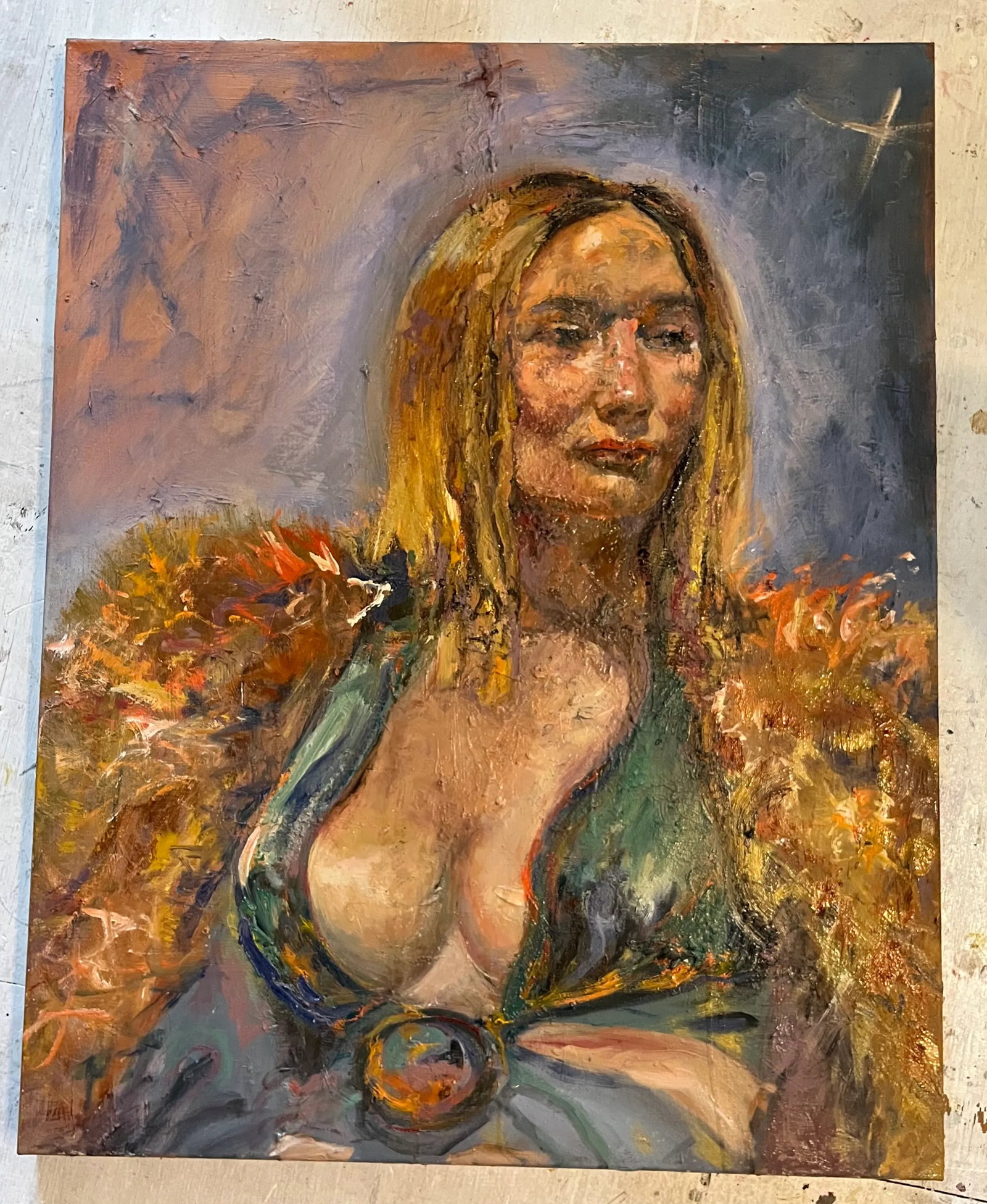 Portrait of a Woman, Contemporary Oil Paintings, Unique Art, by Van Ness - 7