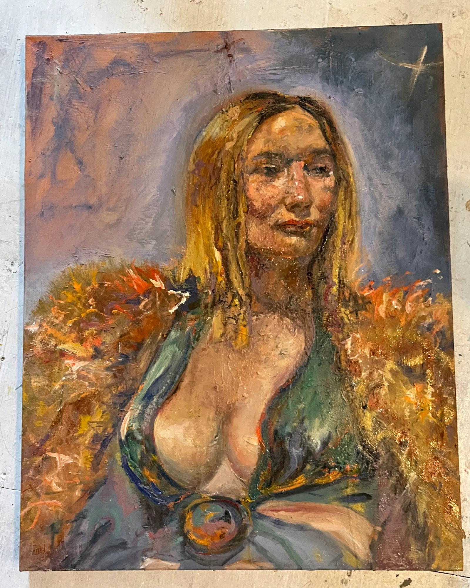 Portrait of a Woman, Contemporary Oil Paintings, Unique Art, by Van Ness - 8