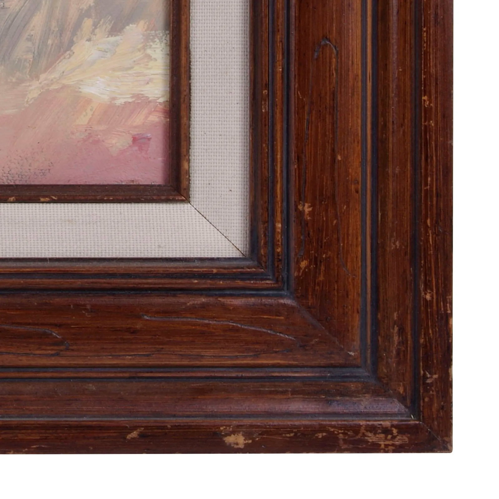 Unsigned Adobe House and Fields Oil Painting - 3