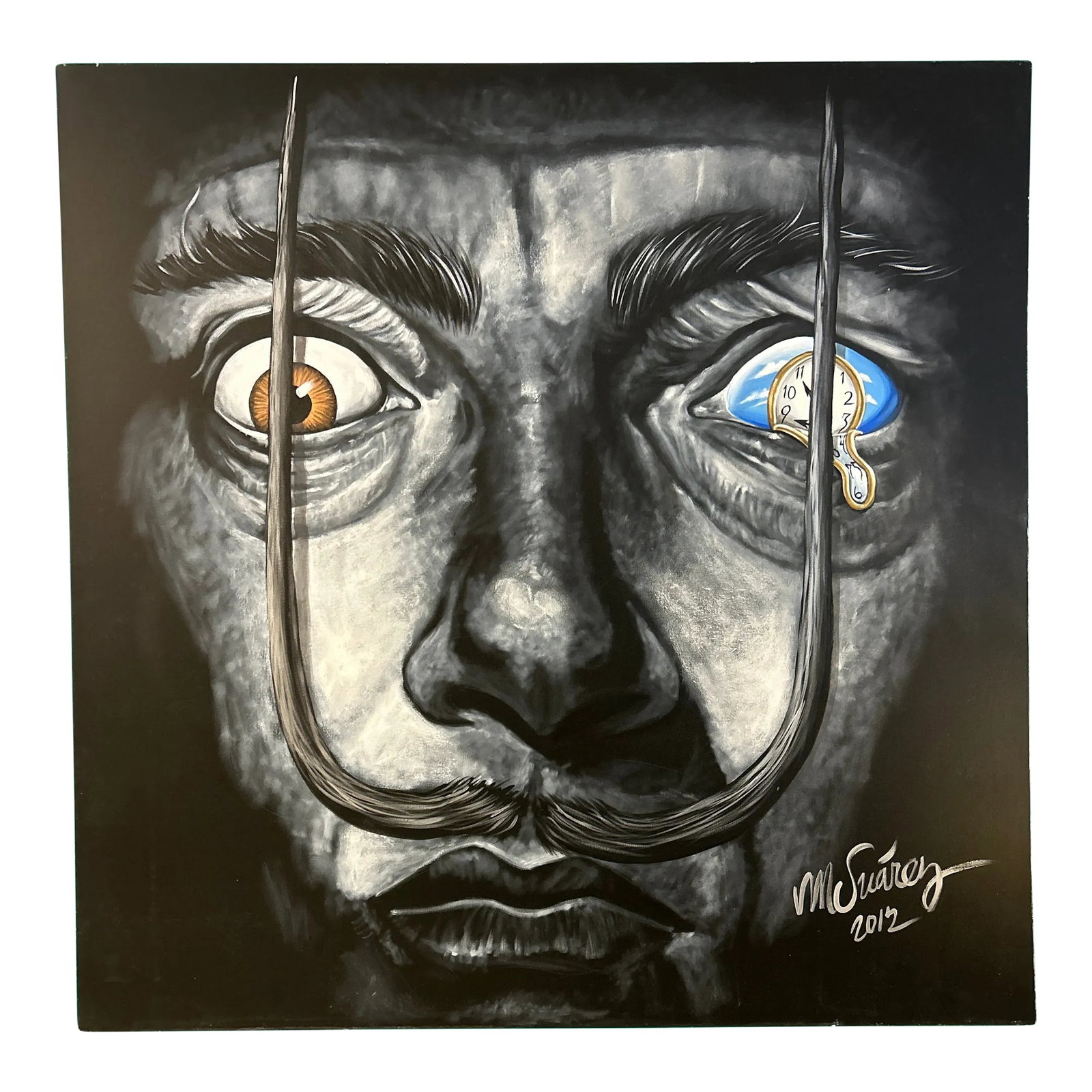 Marcus Suarez Work of Art Signed and Dated: Original work of art by famed New York City and Miami Beach artist Marcus Suarez. Signed and dated. This work is part of a large series called "The Idols Collection", a series of 140 portrait