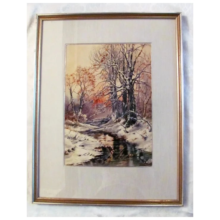 Original Watercolor Painting Warren Baumgartner 1894-1963 American - 4