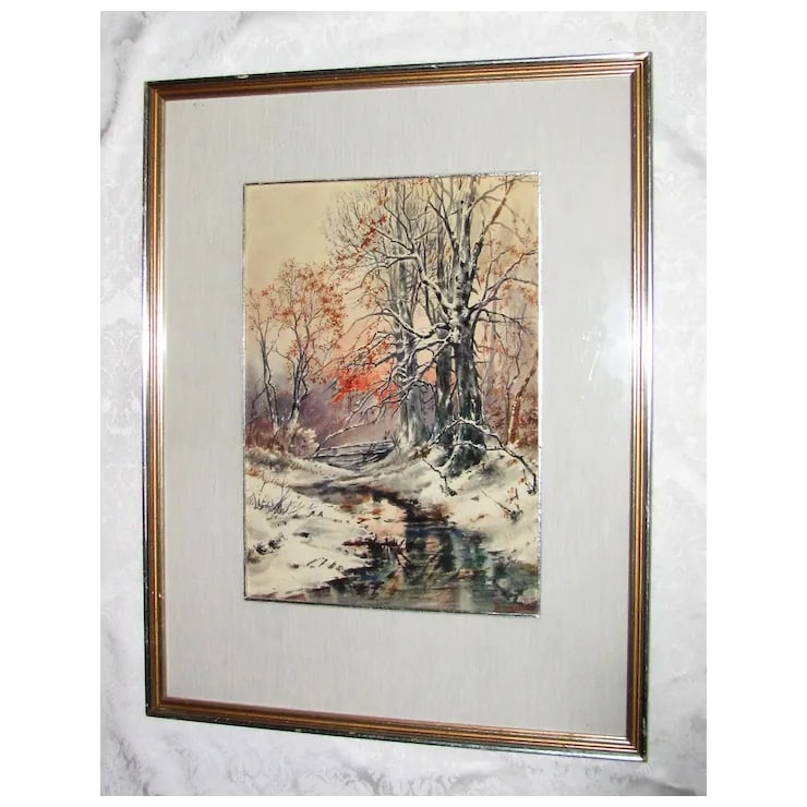 Original Watercolor Painting Warren Baumgartner 1894-1963 American - 6