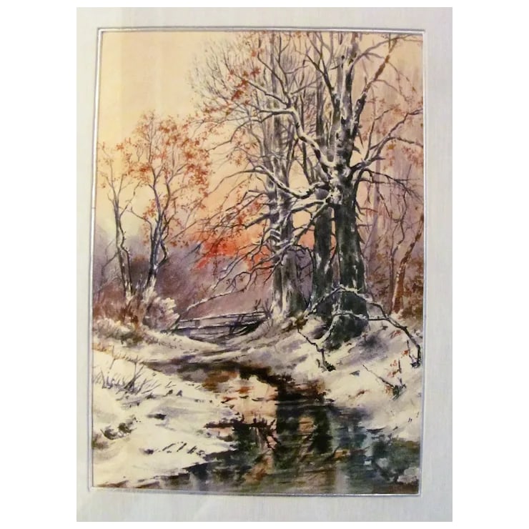 Original Watercolor Painting Warren Baumgartner 1894-1963 American - 8