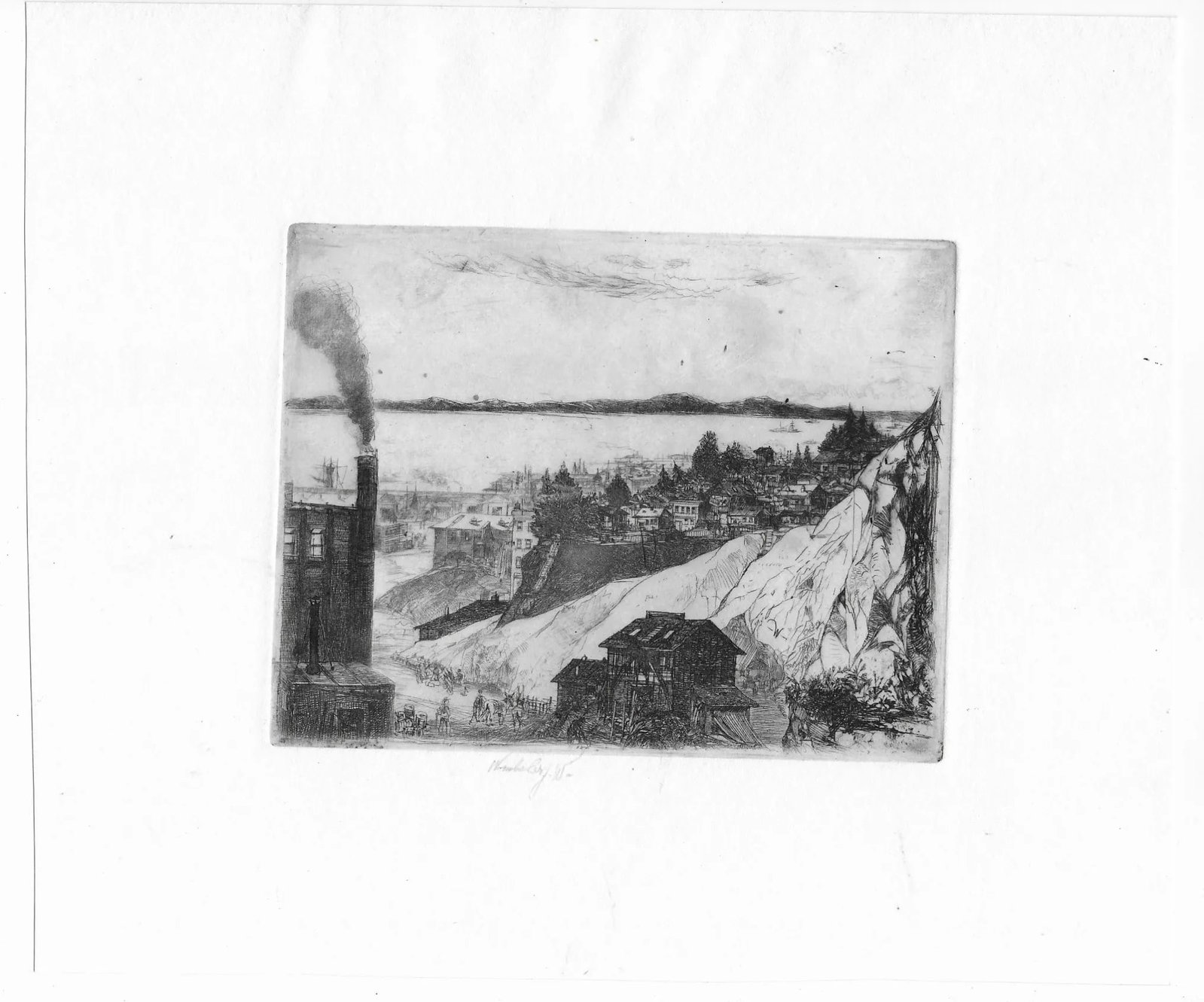 1915 John Winkler Quarry on Telegraph Hill Etching - 3