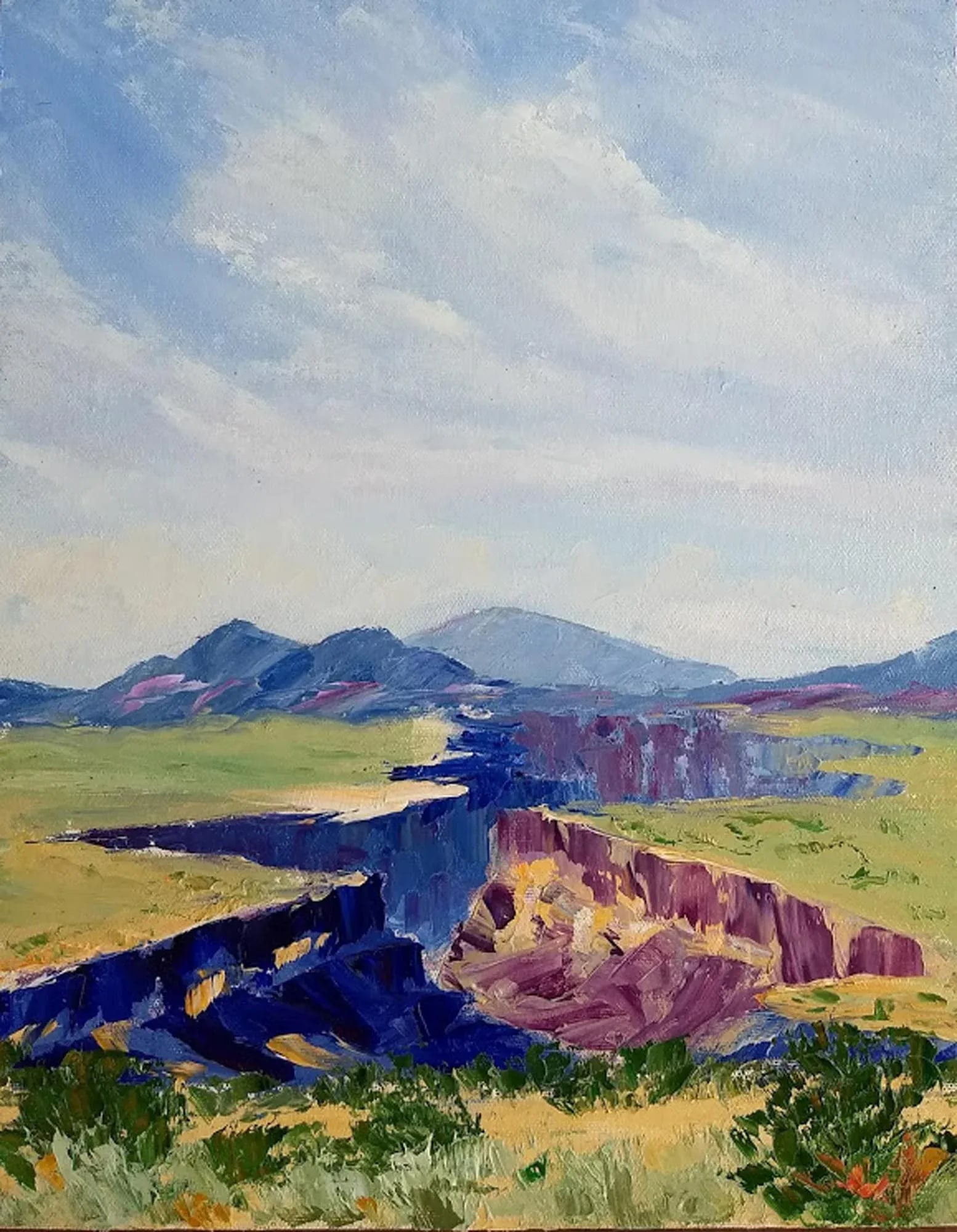 Original Oil Painting "Afternoon at the Gorge" by Anita Blythe Plein Air Landscape - 2
