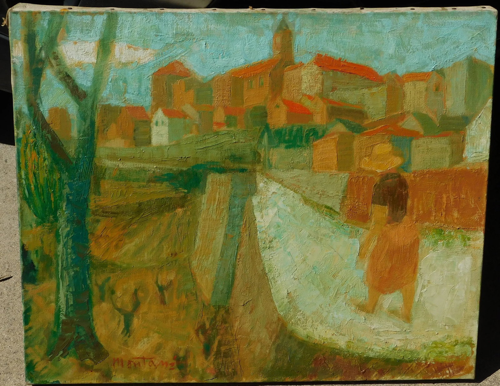 Roger Montane B.1916 French Artist Cityscene With Figure - 2